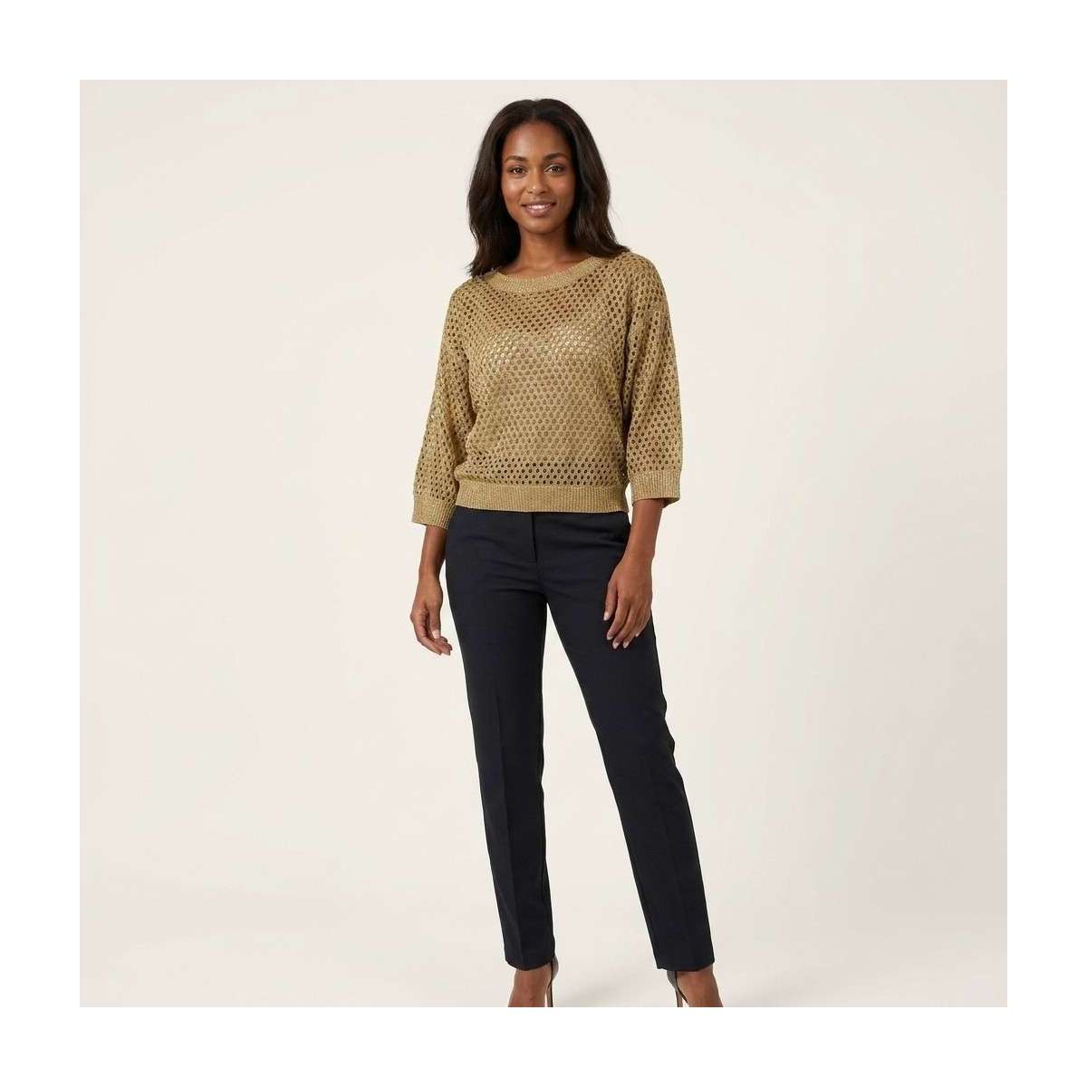 Pull col rond jaune, FREEMAN T. PORTER