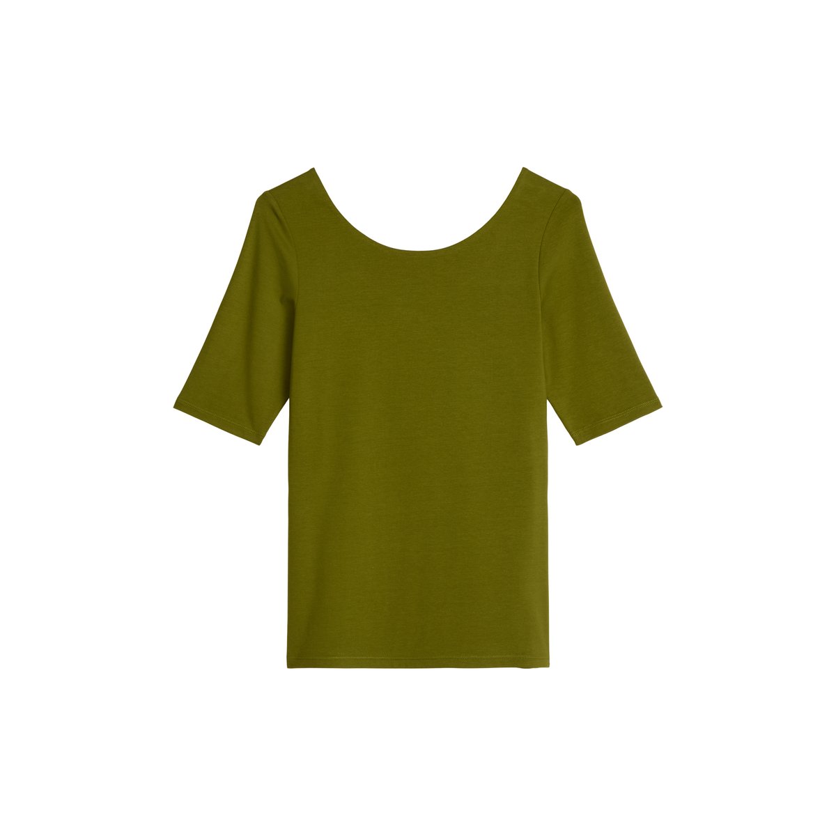 T-shirt slim en jersey stretch doux vert, MARC O'POLO