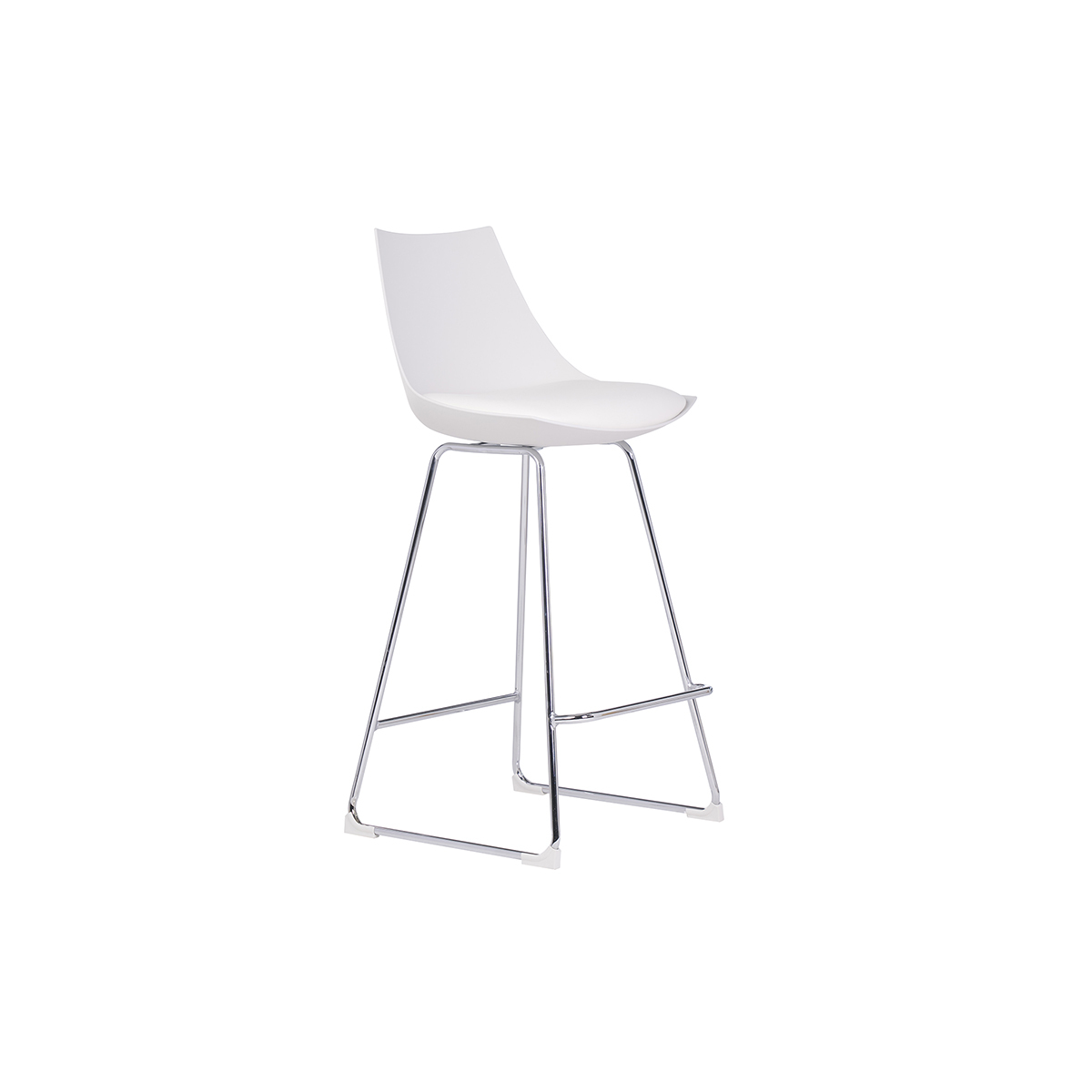 Tabourets de bar design 65 cm (lot de 2) JUNE blanc, MILIBOO