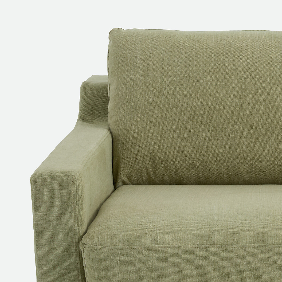Canapé convertible déhoussable, 2, 3 ou 4 places, en coton et lin, LINETTO vert clair, LA REDOUTE INTERIEURS