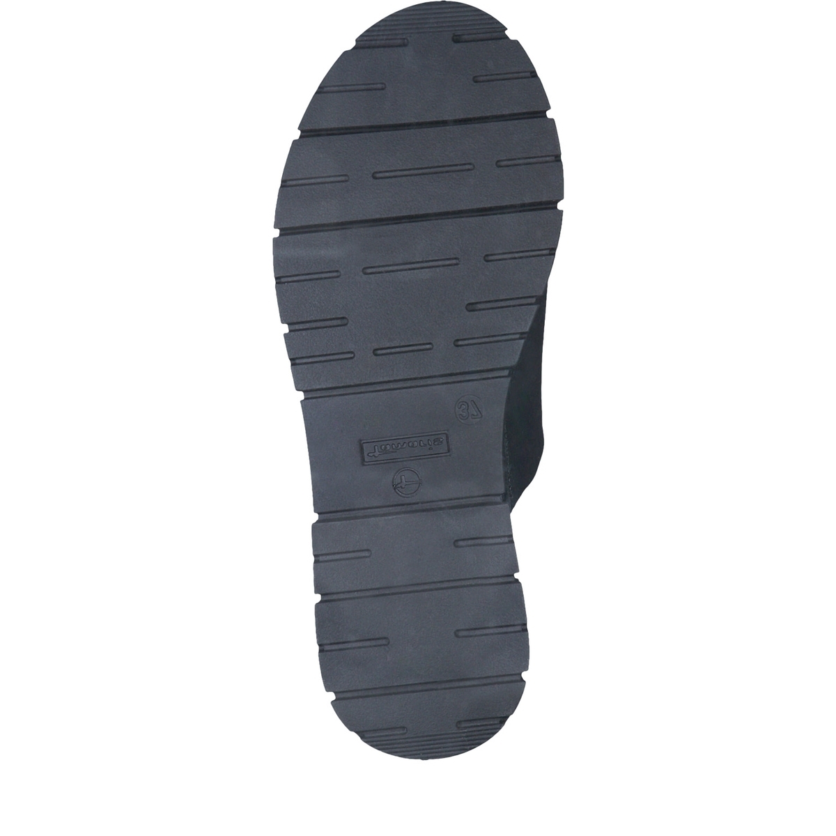 Mules plates en cuir noir, TAMARIS
