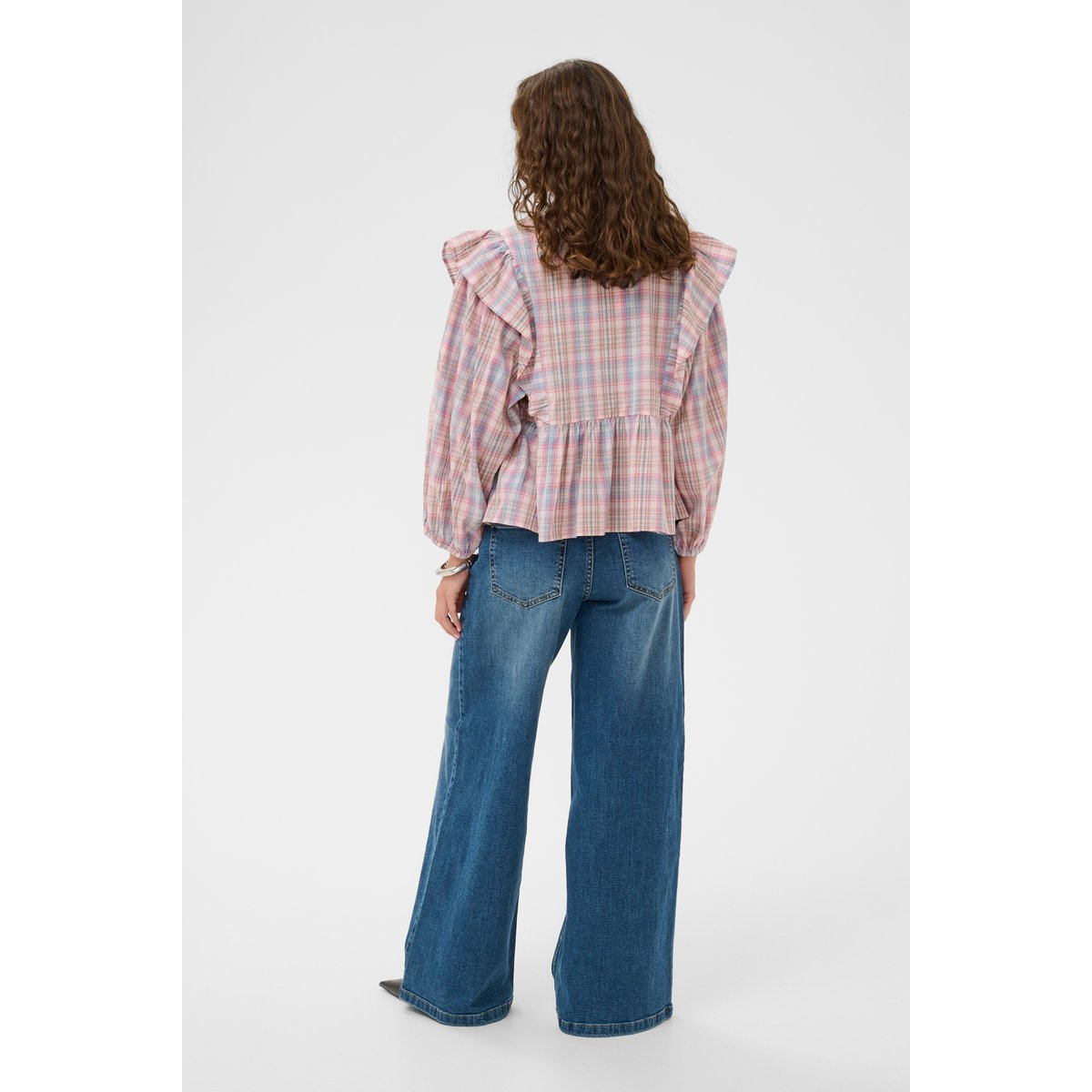 Blouse à manches longues multicolore multi checks, CULTURE