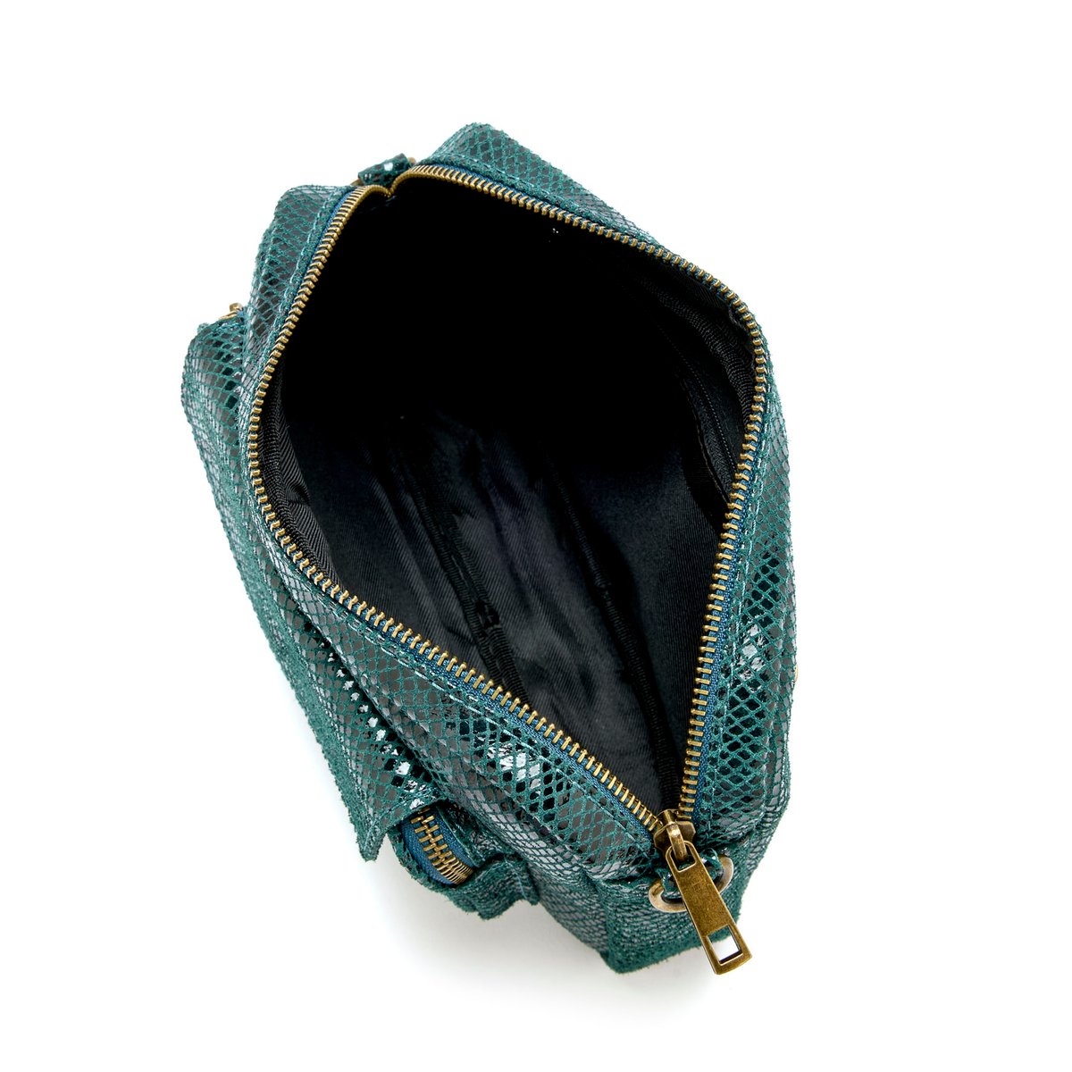 Sac en cuir style besace vert émeraude, DAXON
