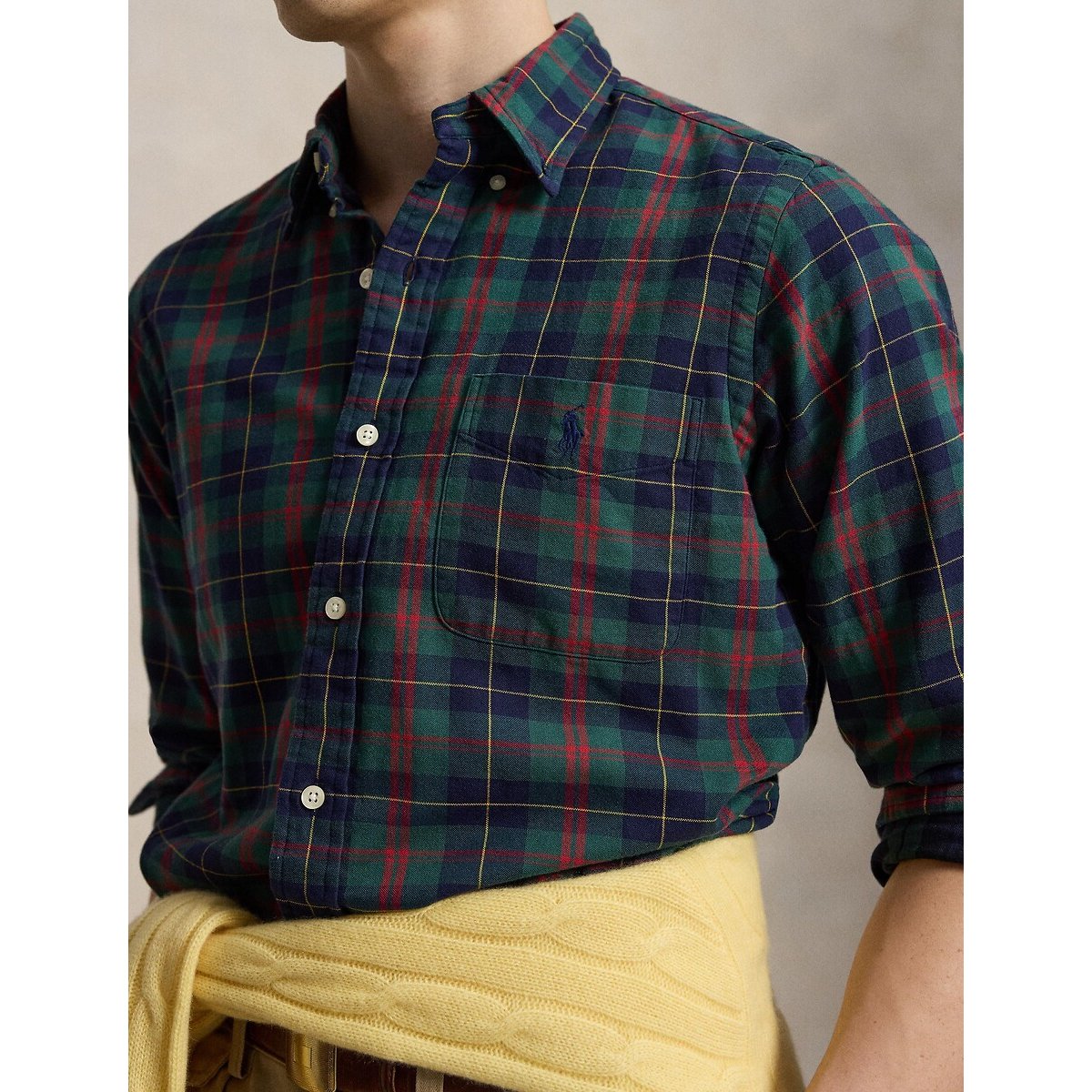 Chemise écossaise Oxford, Custom Fit carreaux vert, POLO RALPH LAUREN