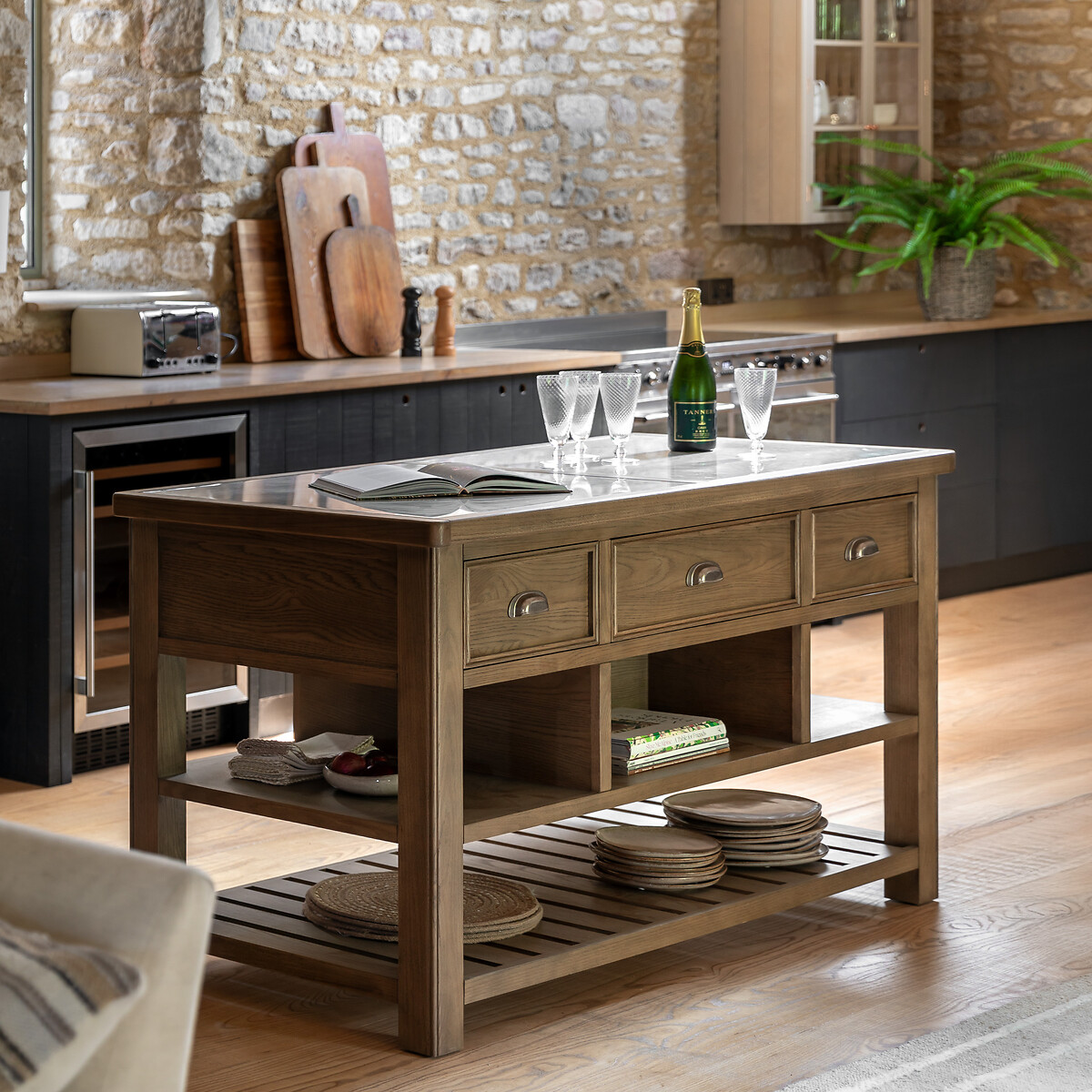 Toledo Oak Kitchen Island natural oak, SO'HOME