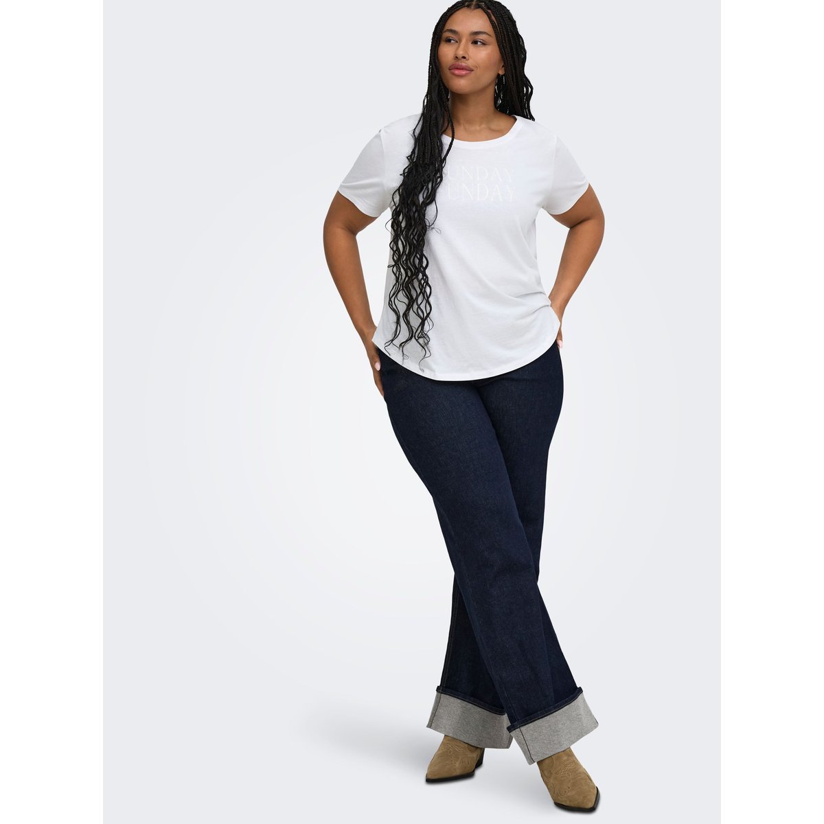 Jean À Jambe Large dark blue denim, ONLY CARMAKOMA