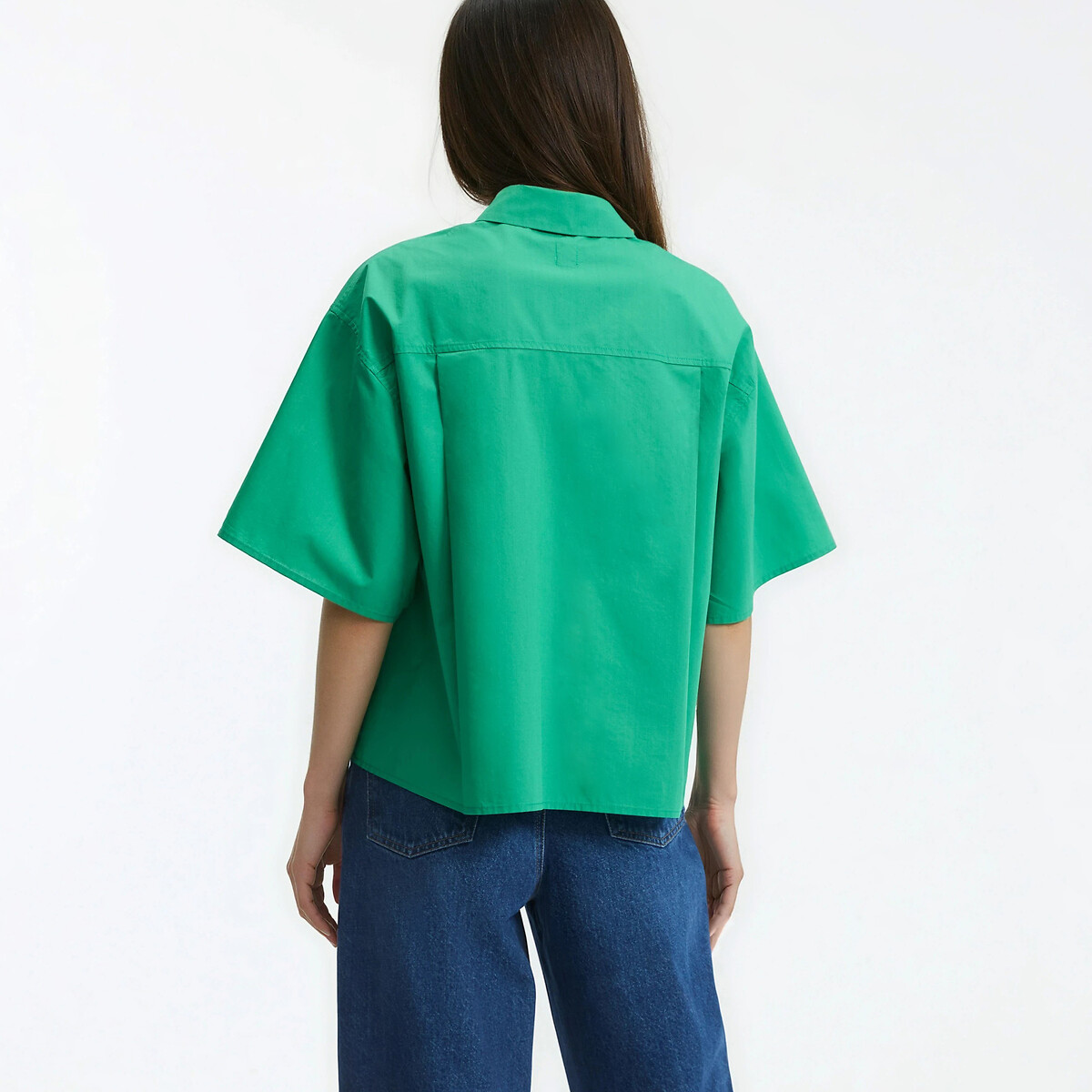 Chemise, manches courtes, boutonnée devant vert, LA REDOUTE COLLECTIONS