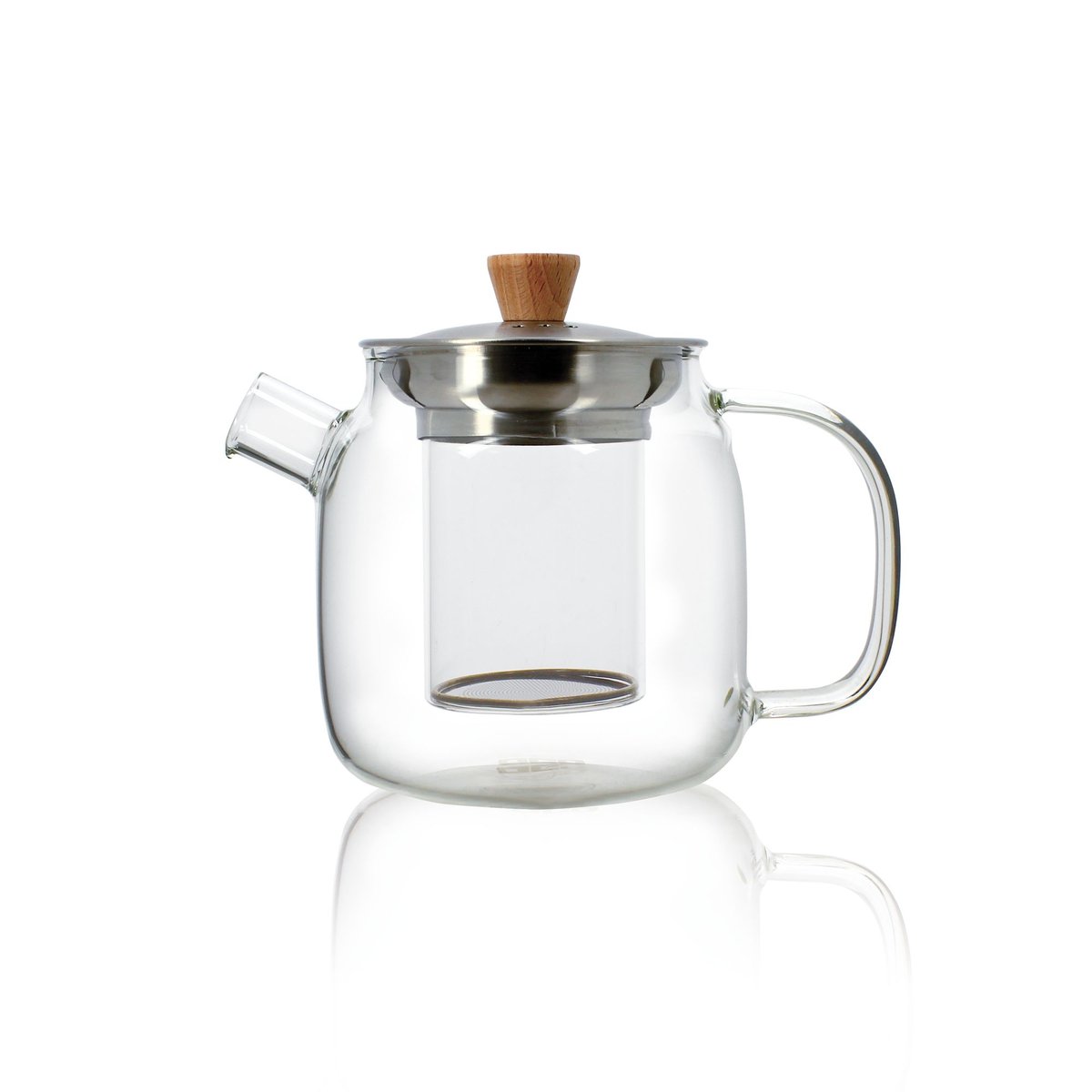 Théière en verre et inox 550ml, OSCAR transparent, OGO LIVING