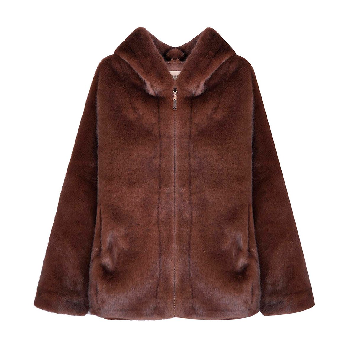 Veste fourrée manches longues HEDWIGE marron, WILD
