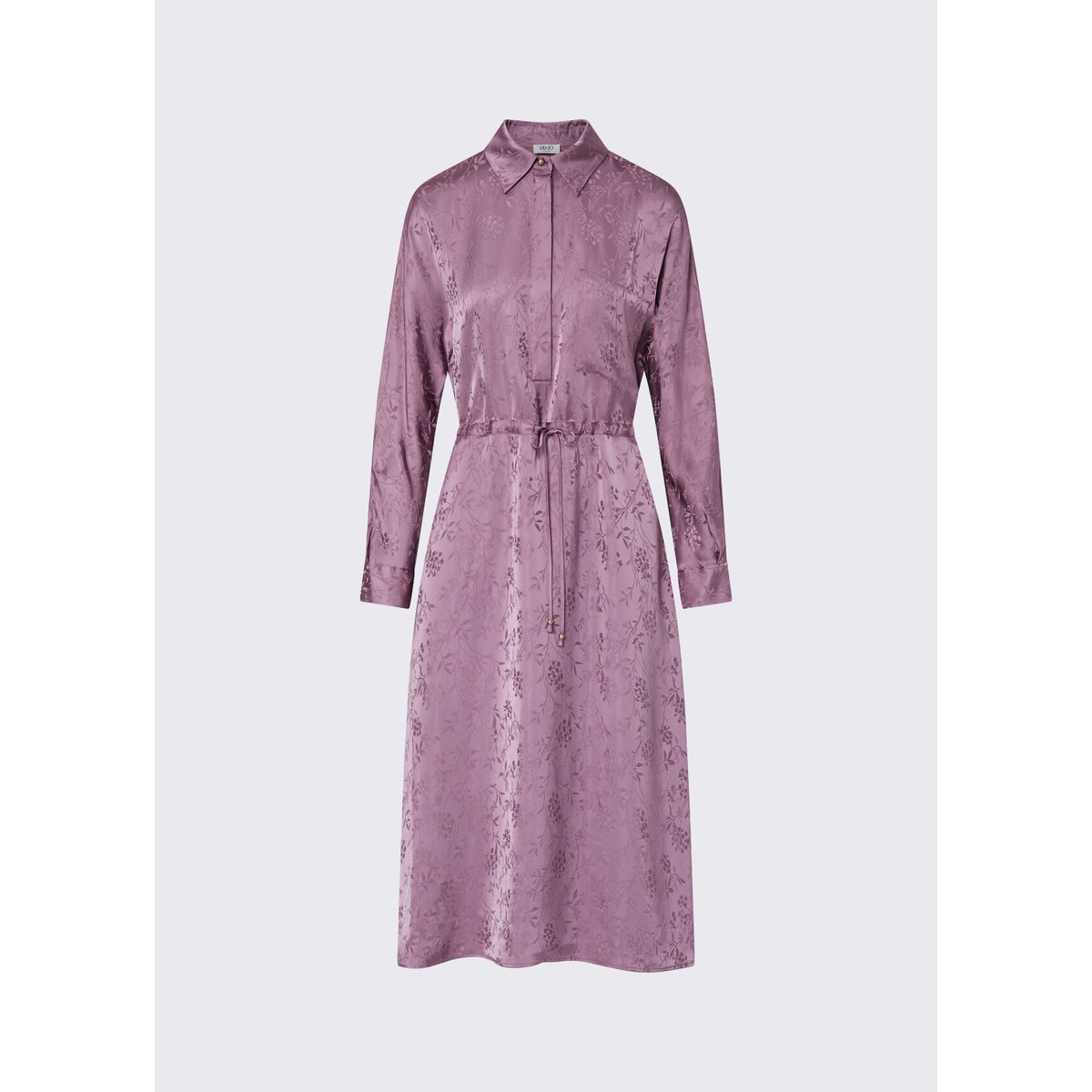 Robe midi en satin jacquard rose, LIU JO