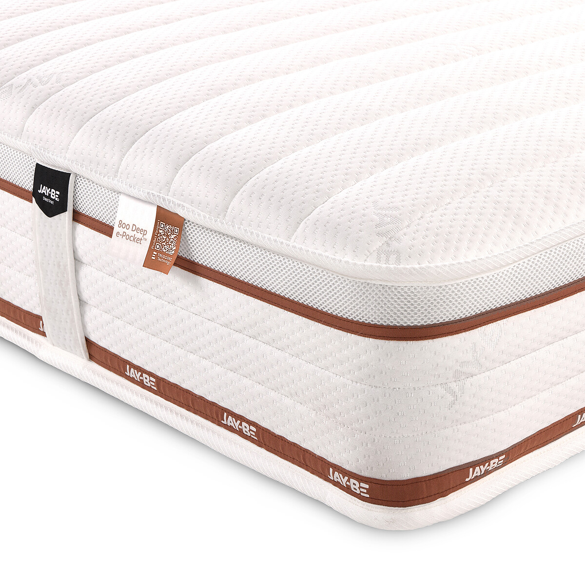 Jay-Be® Ryze 800 Pocket Sprung Mattress white/brown, JAY-BE