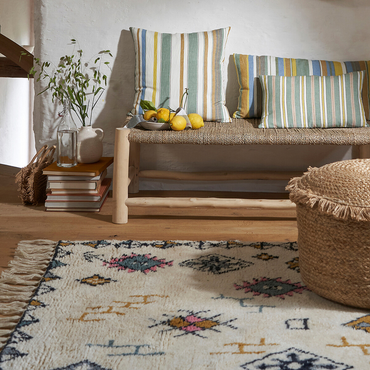 Alfombra estilo bereber de lana, Jalna multicolor, LA REDOUTE INTERIEURS
