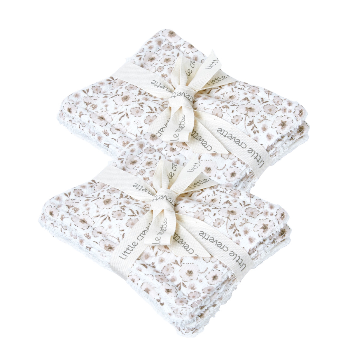 Lot de 12 lingettes lavables coton bio LILLY beige, LITTLE CREVETTE