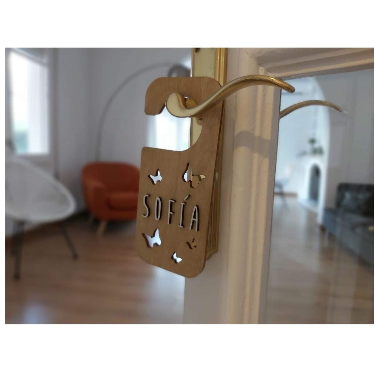 Accroche-porte personnalisable Papillons blanc, VINTIUN