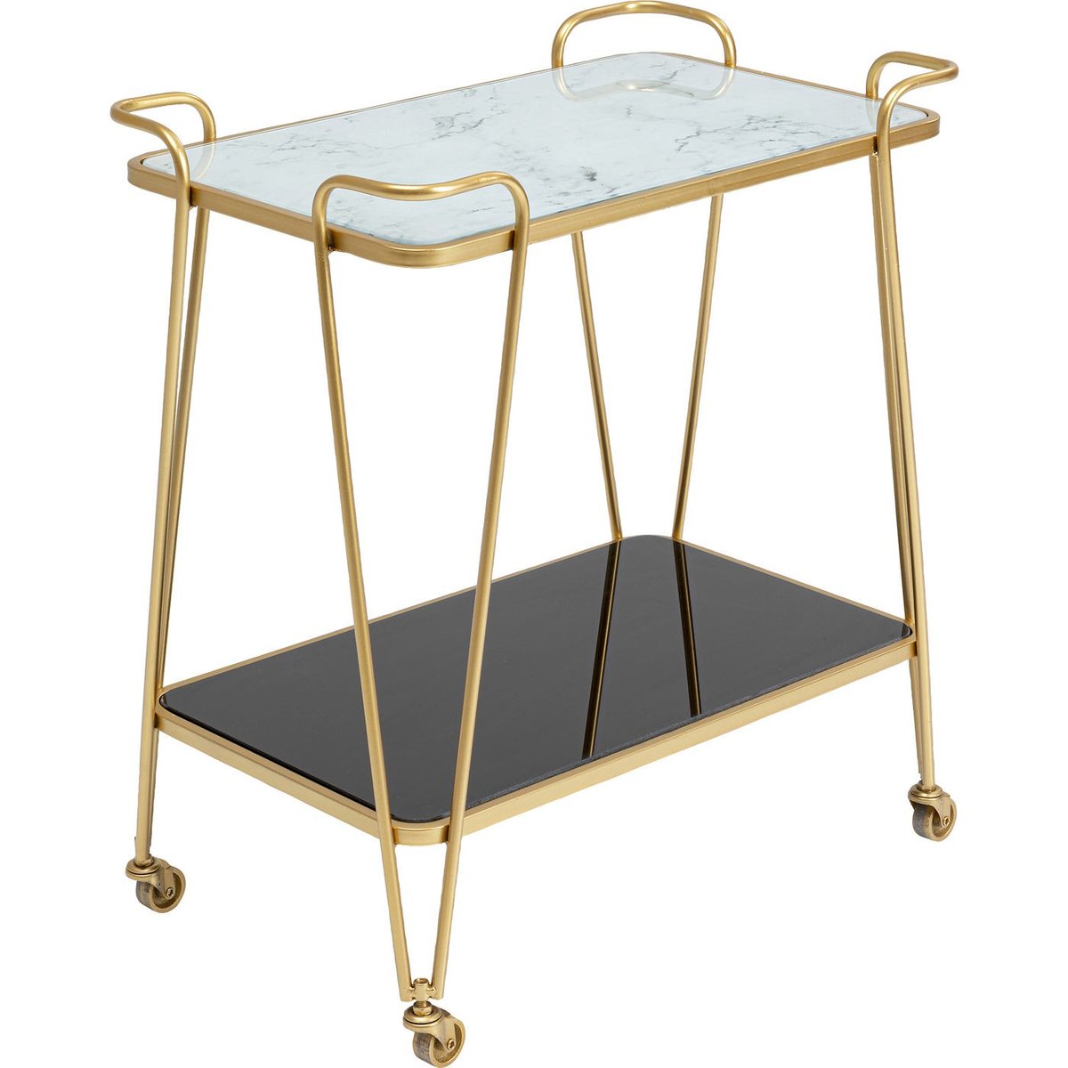 Desserte en verre et acier, WEST COAST or, KARE DESIGN