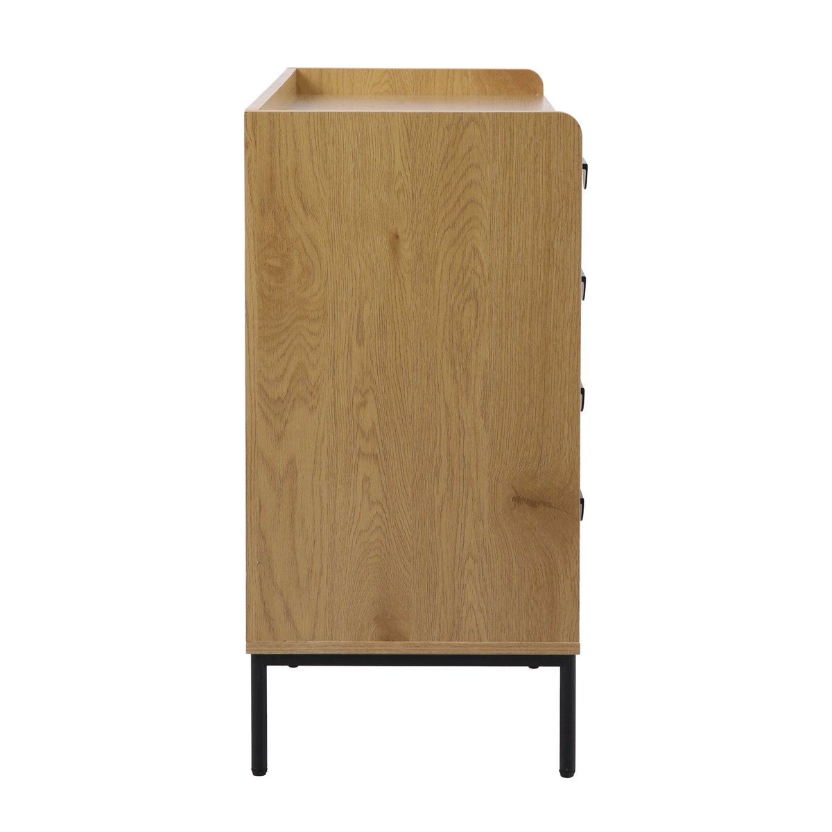 Commode à 5 tiroirs en MDF décor mélaminé 100 cm, ZELIE beige, OVIALA
