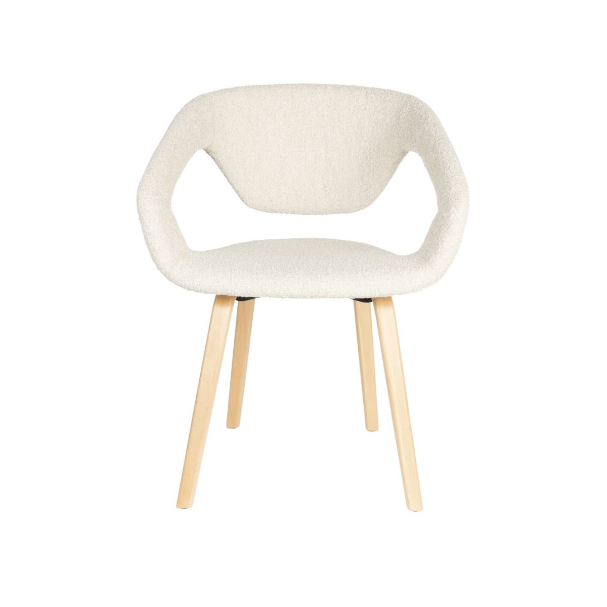 Lot de 2 chaises en tissu bouclé - FLEXBACK blanc, ZUIVER