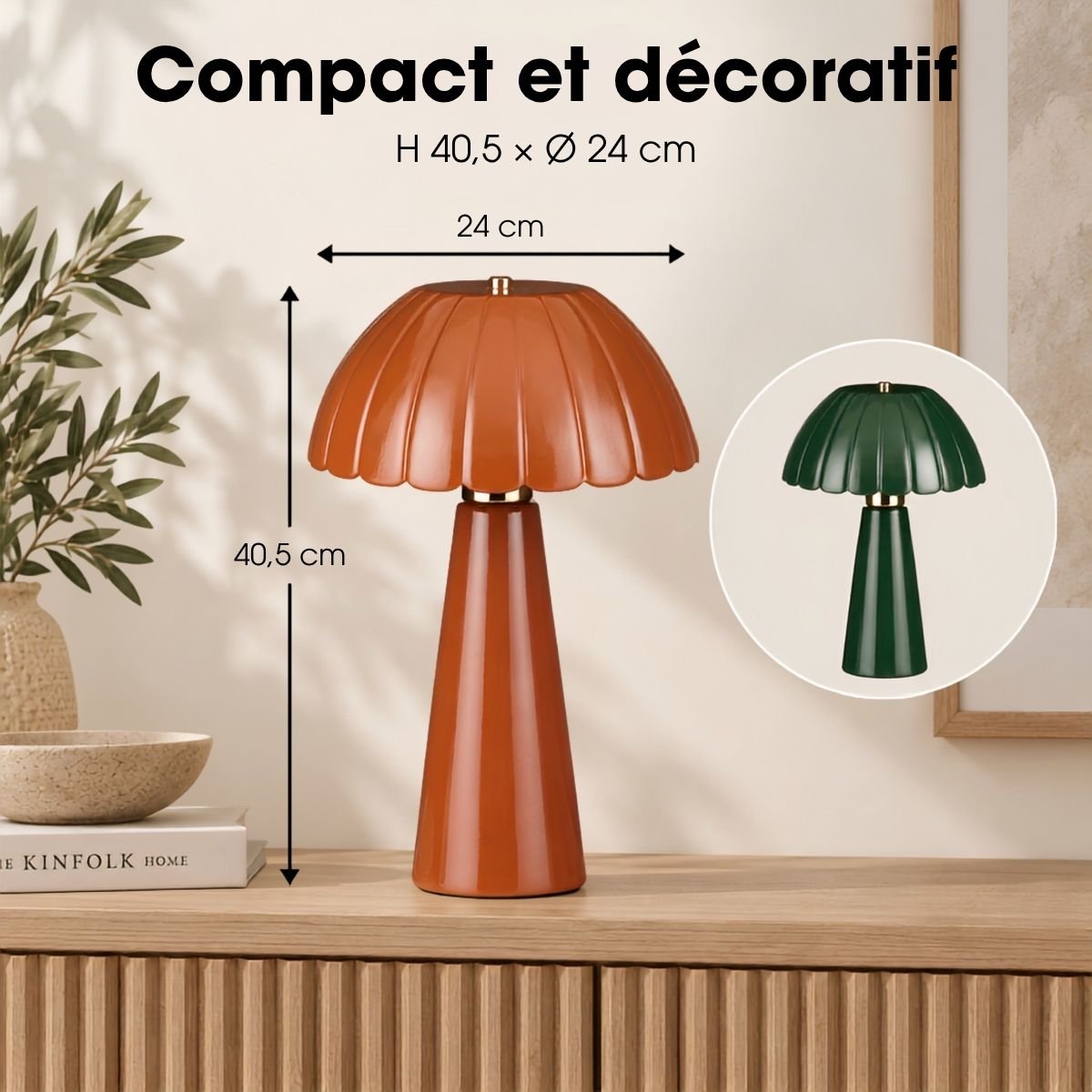 Lampe de table NAOMI vert, MICA DECORATIONS