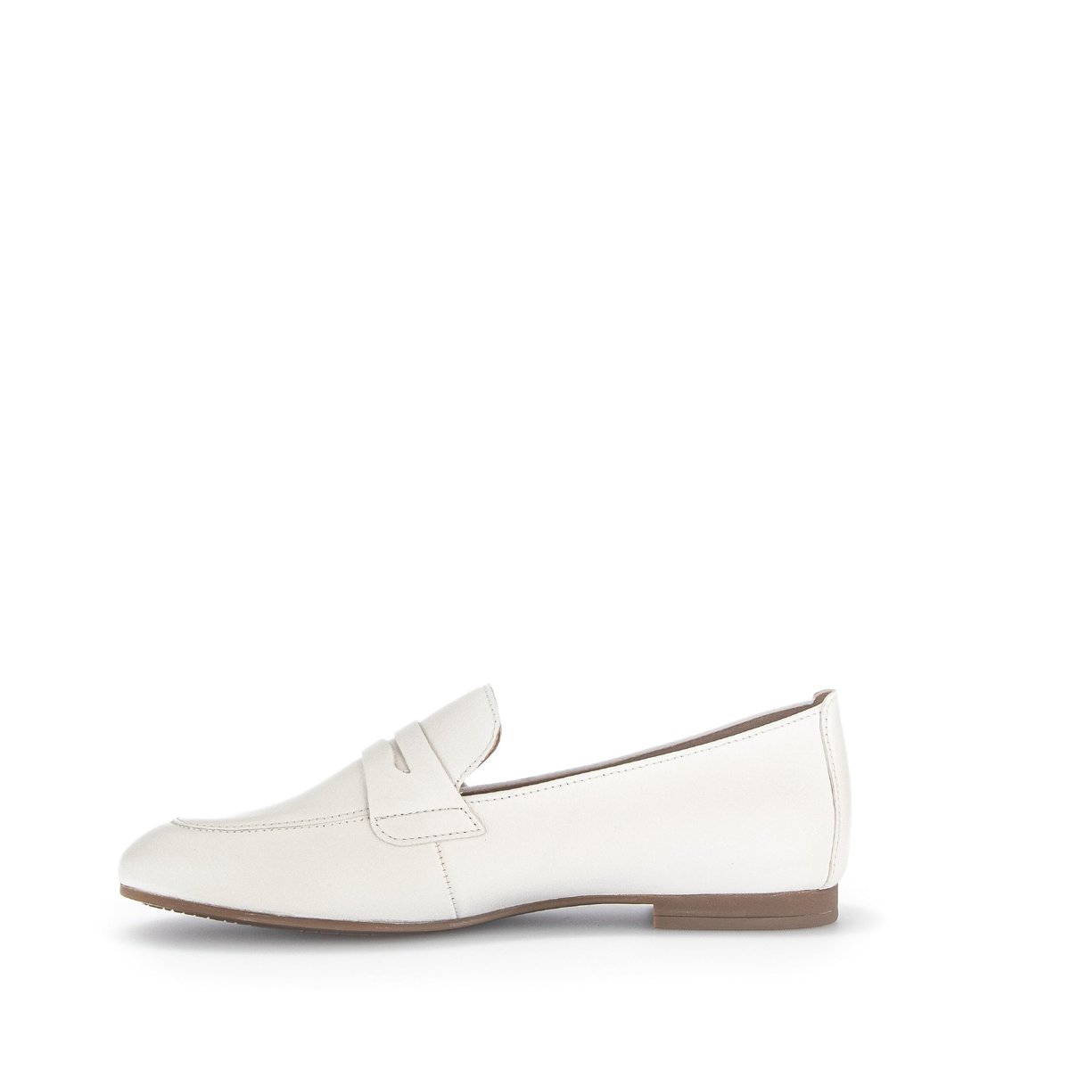 Mocassins en cuir à talon décroché ecru, GABOR