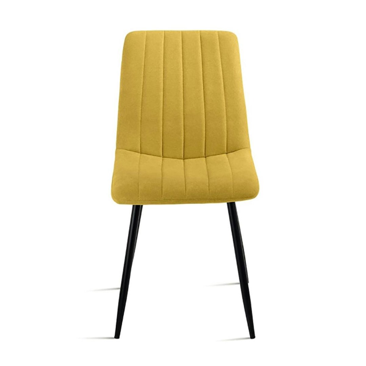 Chaise en tissu coutures verticales (lot de 2) LORA moutarde, PIER IMPORT