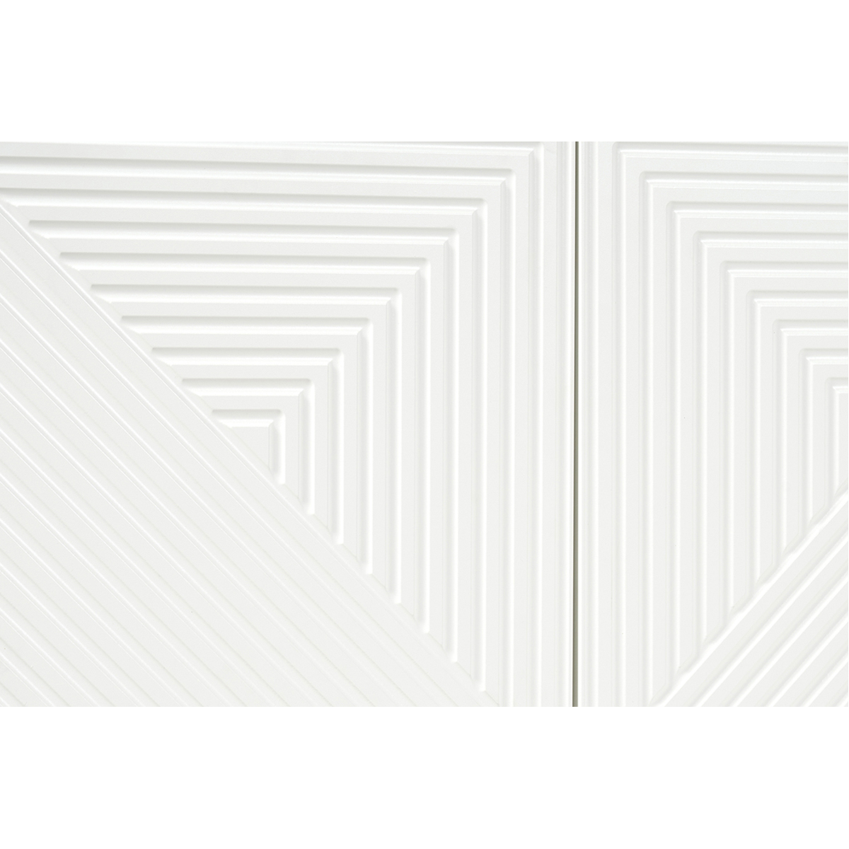 Bibliothèque design gravée blanc mat et métal doré 2 portes L86 cm OZEN blanc, MILIBOO