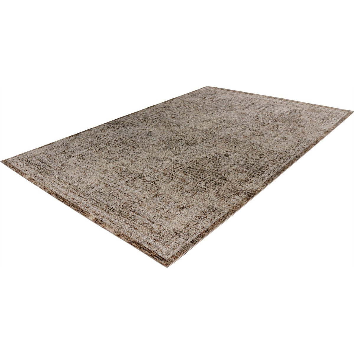 Tapis rectangulaire effet 3d, Amora crème beige clair patiné ton sur ton, ARTE ESPINA
