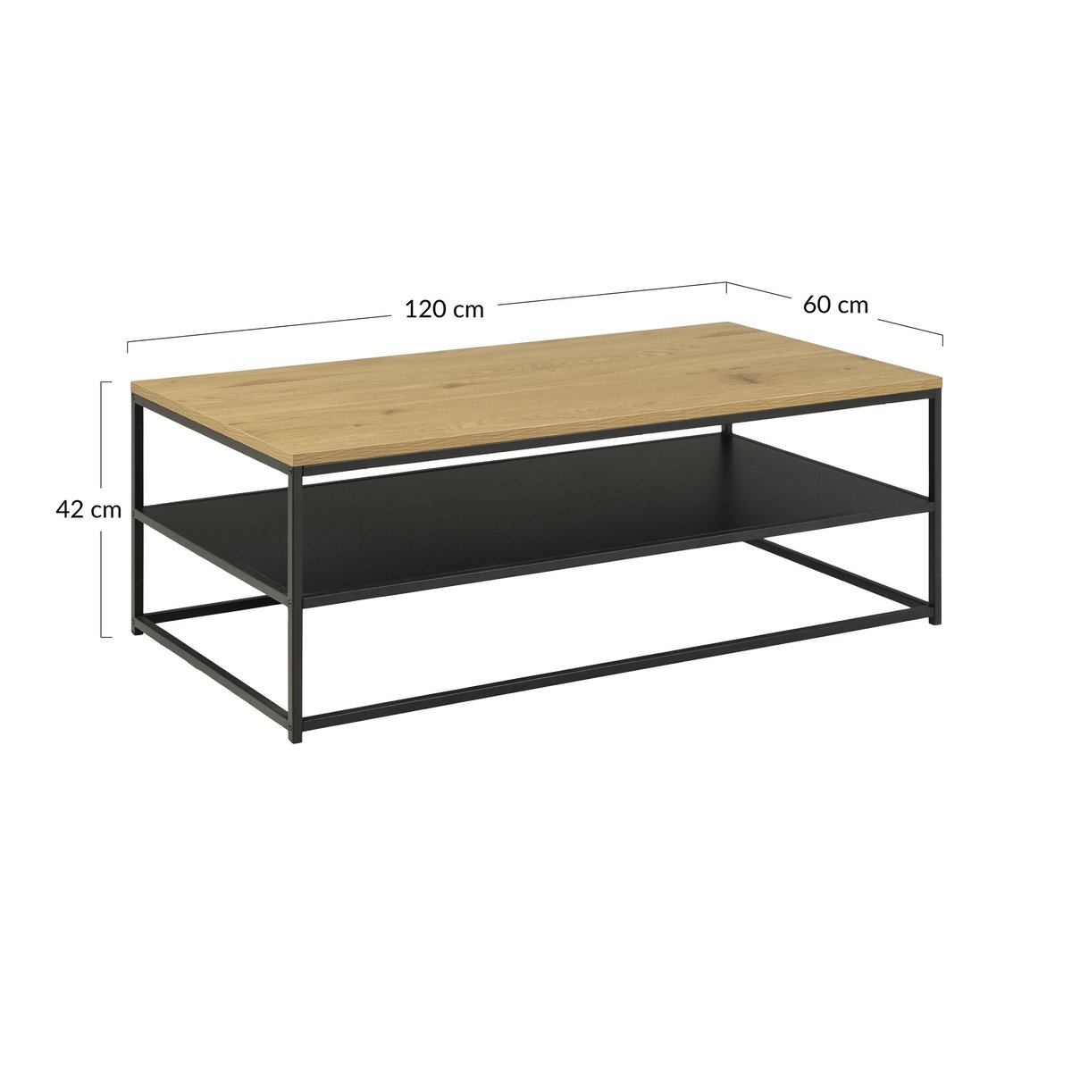 Table basse - SALIDA bois / noir, BEST MOBILIER