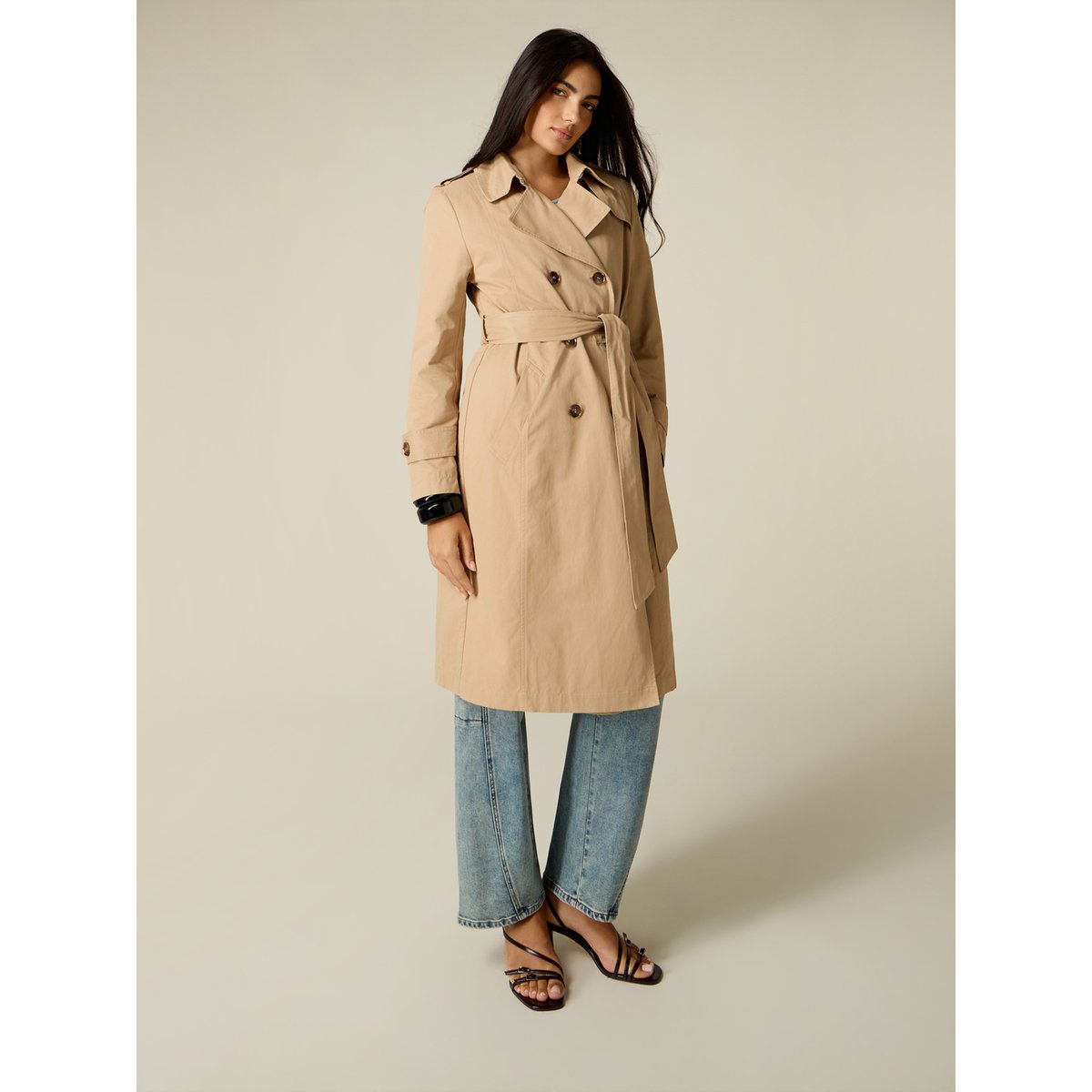 Trench-coat croisé beige, OLTRE