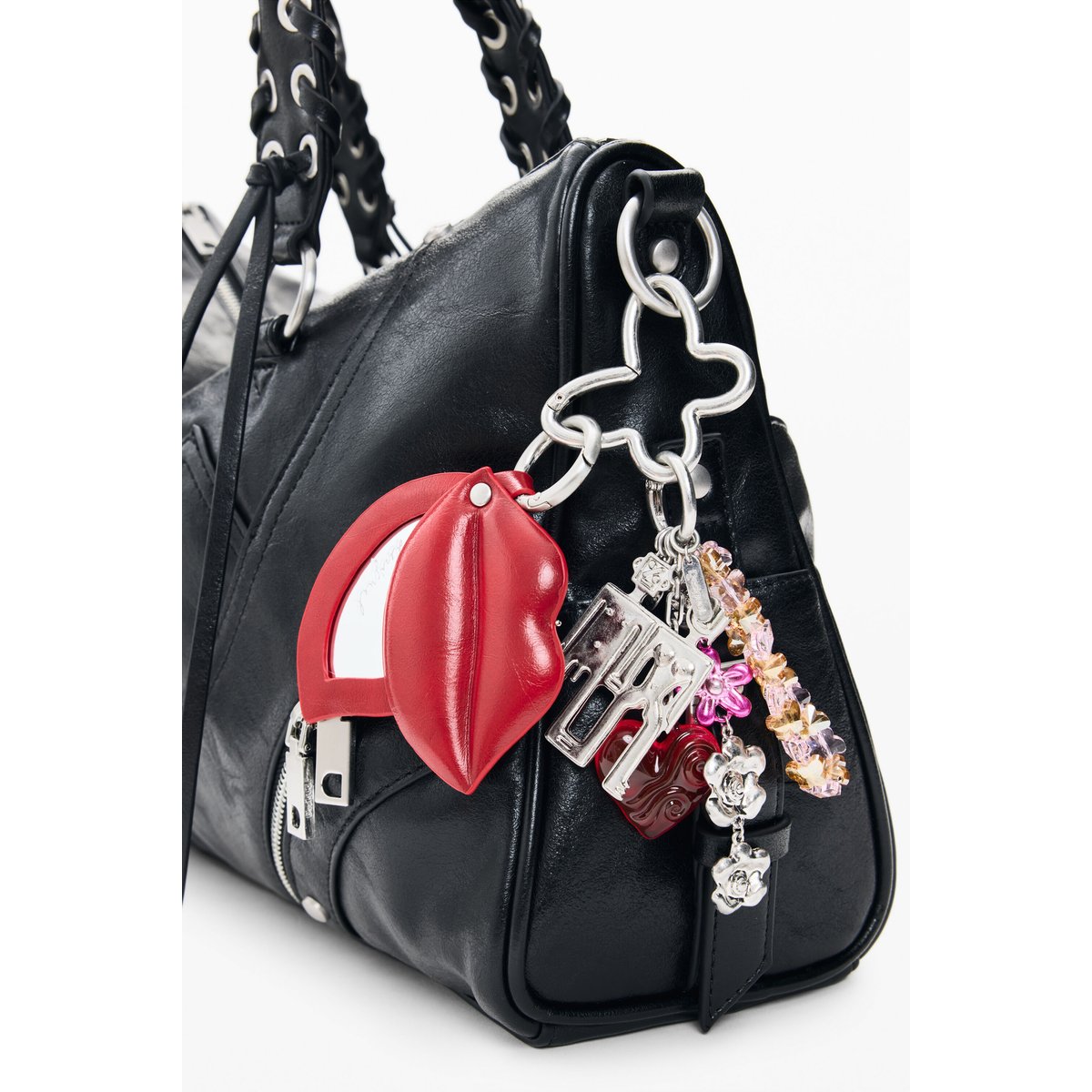 Grand sac charms noir, DESIGUAL