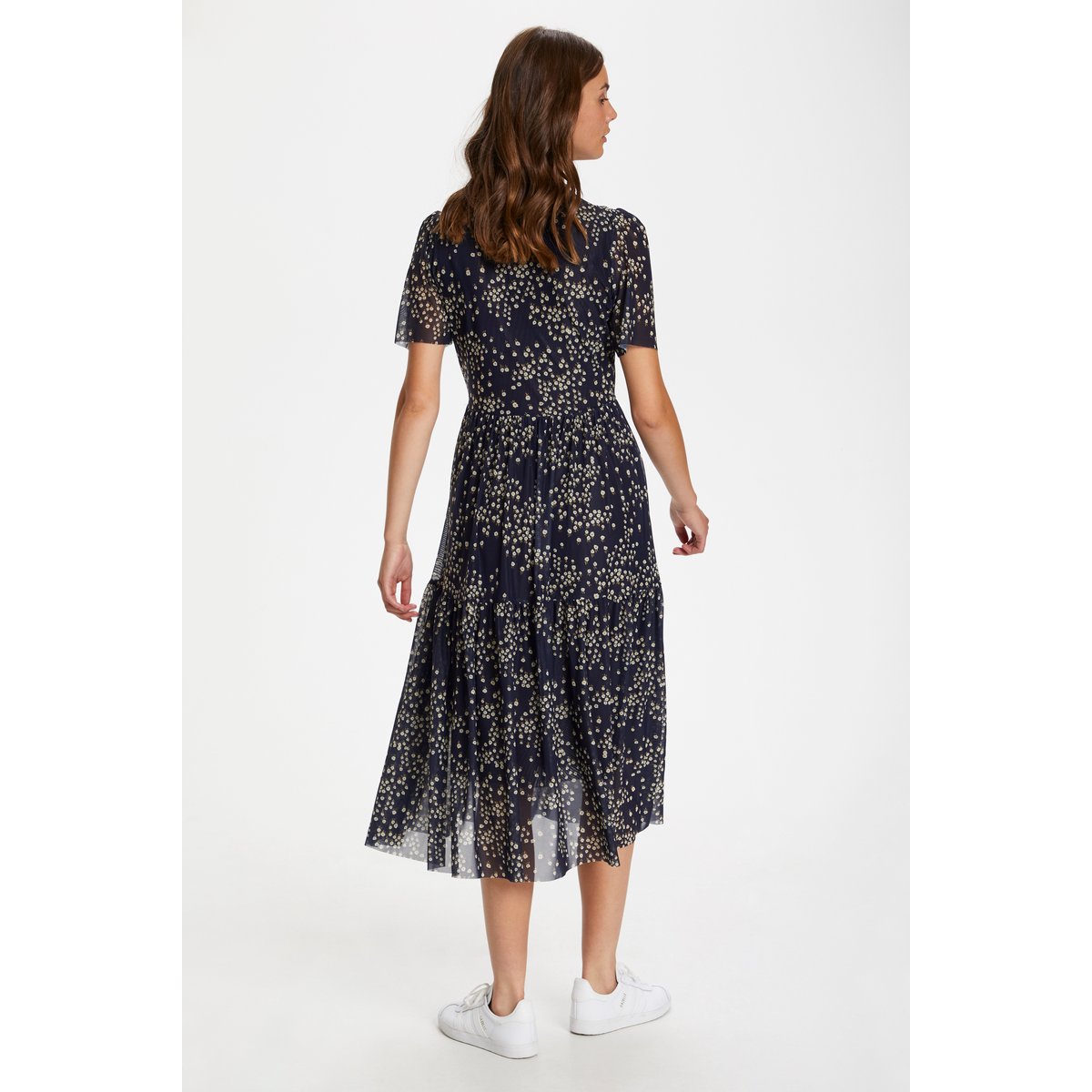 Jersey dress bleu parisian night small flower, SOAKED IN LUXURY