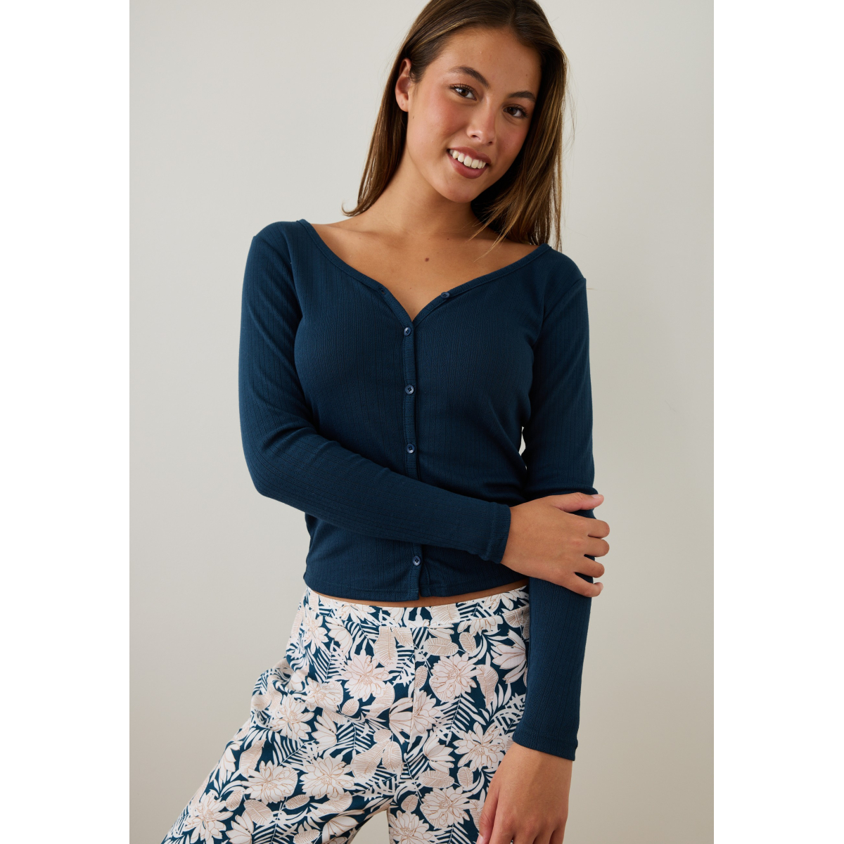 T-shirt manches longues Emma bleu, VARIANCE