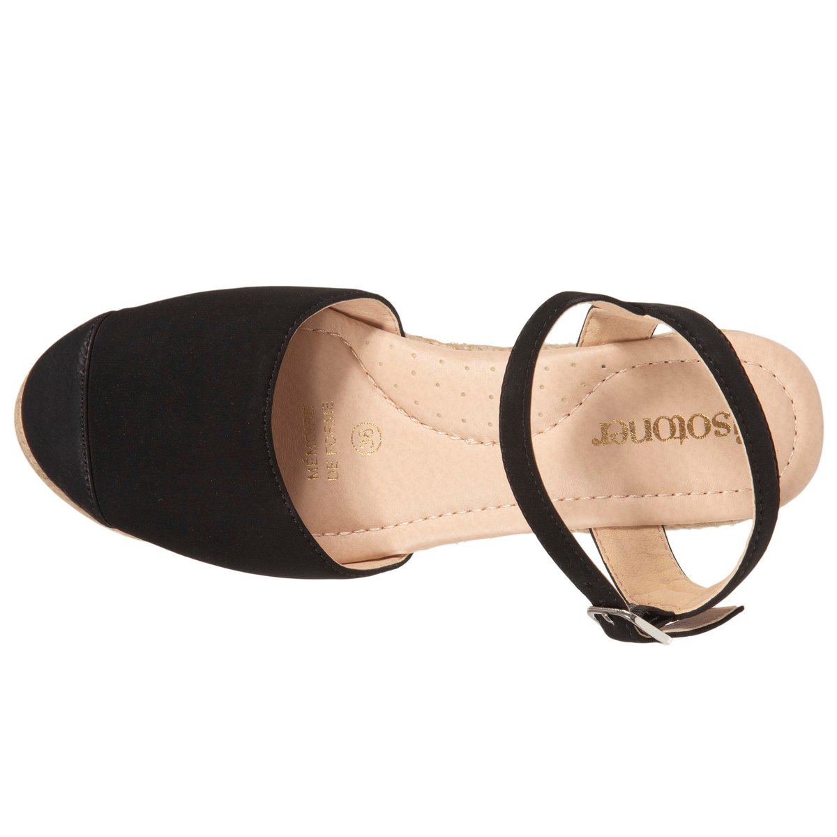 Espadrilles à talon de 6 cm, ultra confortable, semelle à mémoire de forme noir, ISOTONER