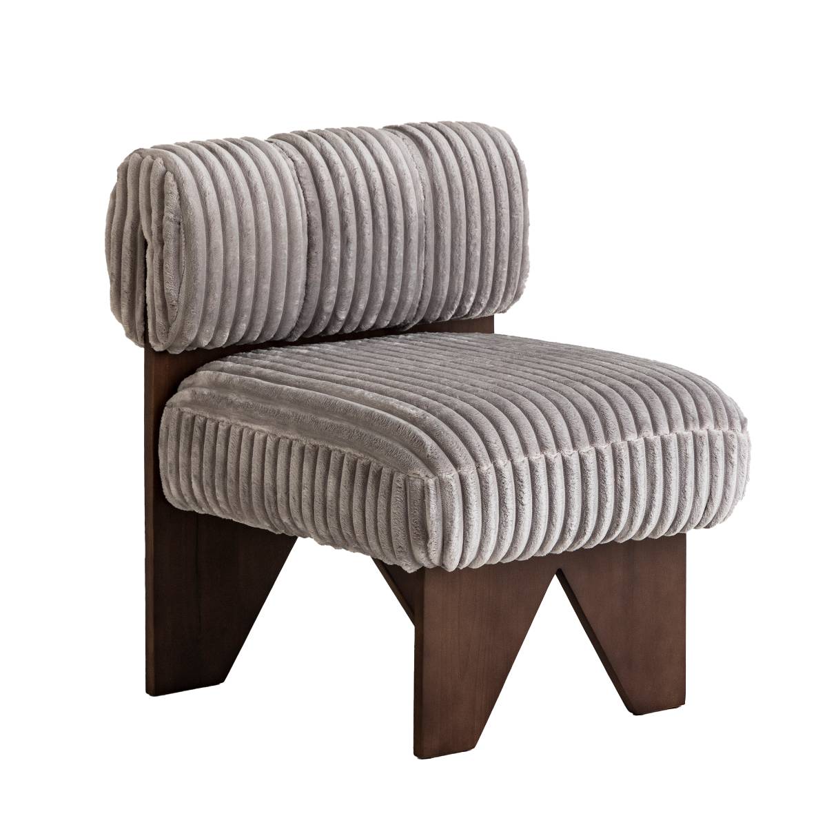 Fauteuil en velours ELEONOR gris, MADE IN MEUBLES 
