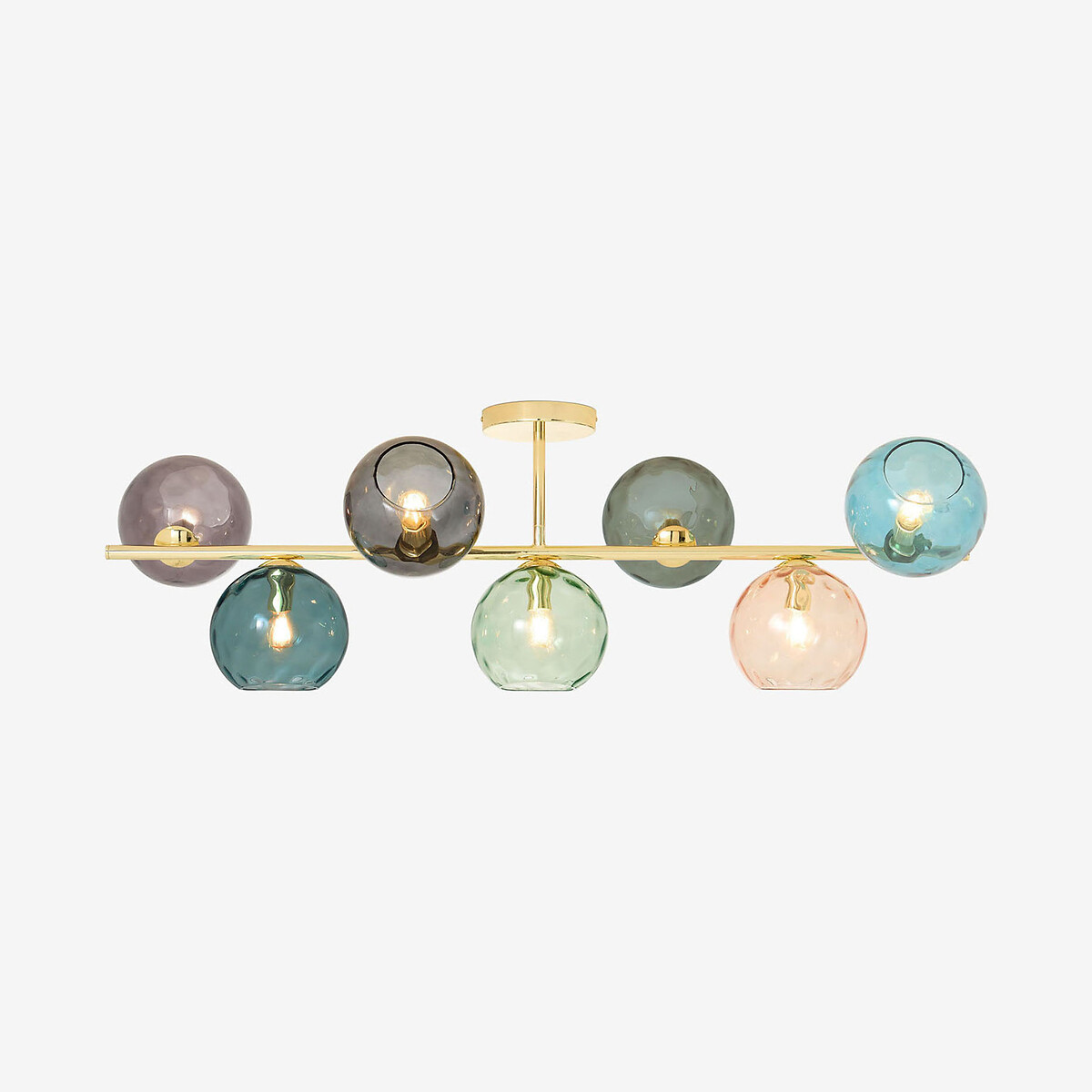 MADE.COM Ilaria 7-Light Swirl Glass Semi-Flush Ceiling Light multi-coloured, MADE