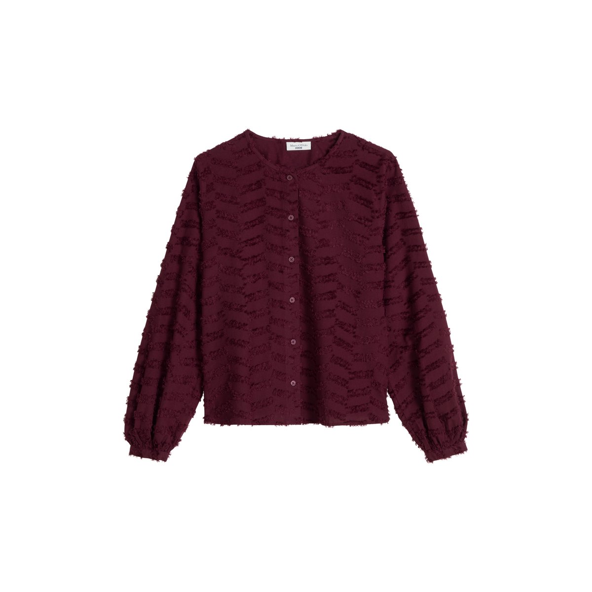 Blouse relaxed en fil de coton Coupé rouge foncé, MARC O’POLO DENIM