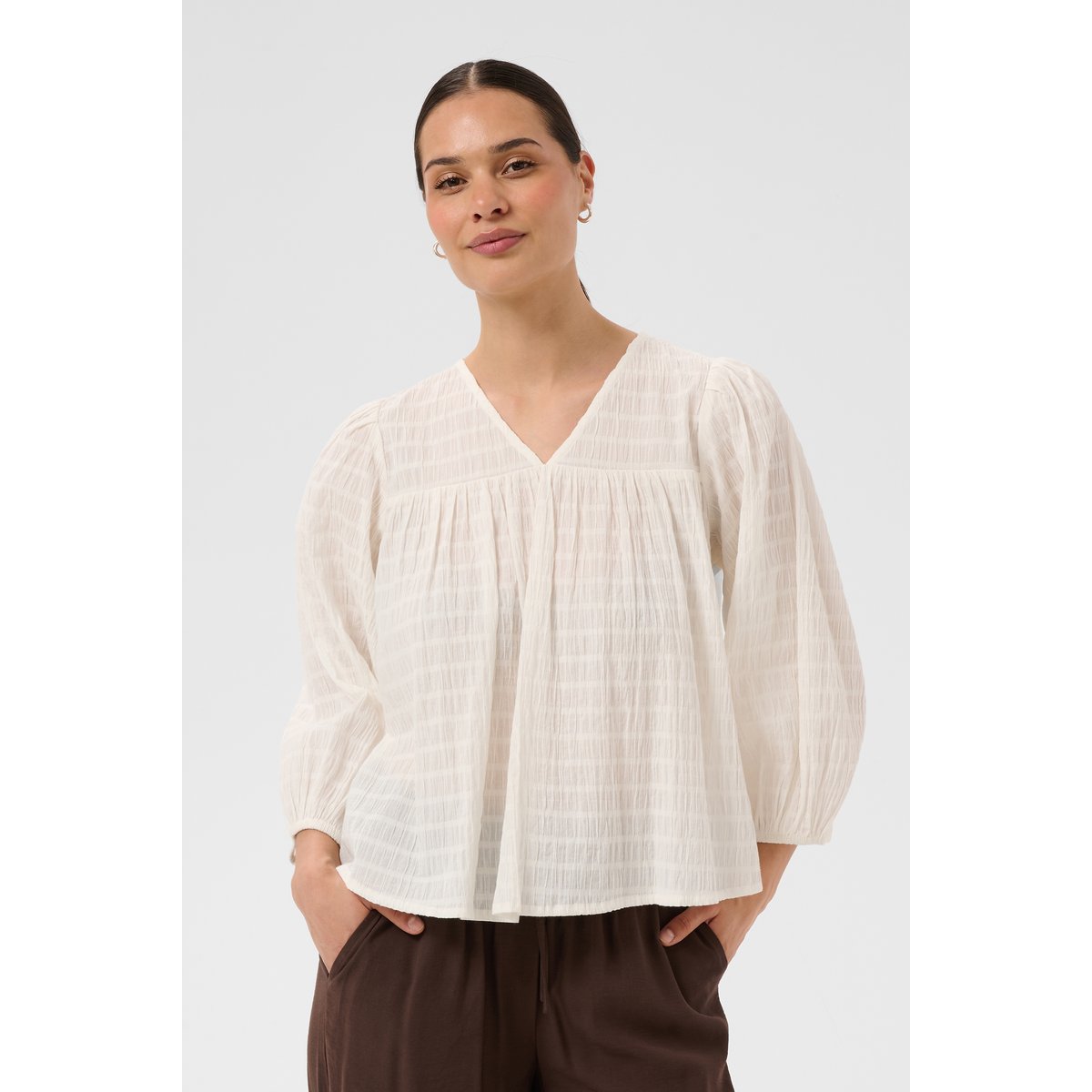 Blouse à manches longues blanc chalk, KAFFE