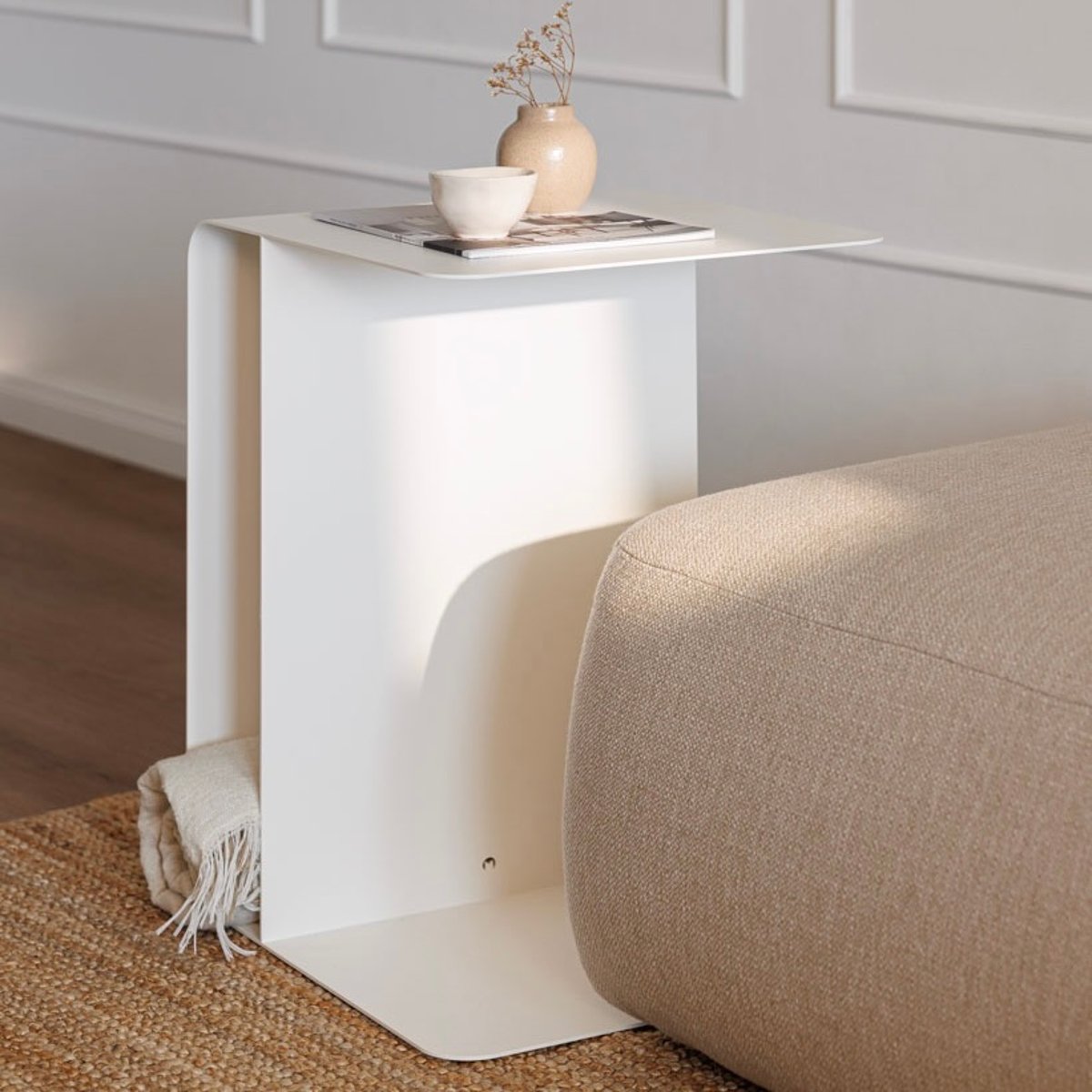 Table basse en acier COSMO blanc, MATHI DESIGN
