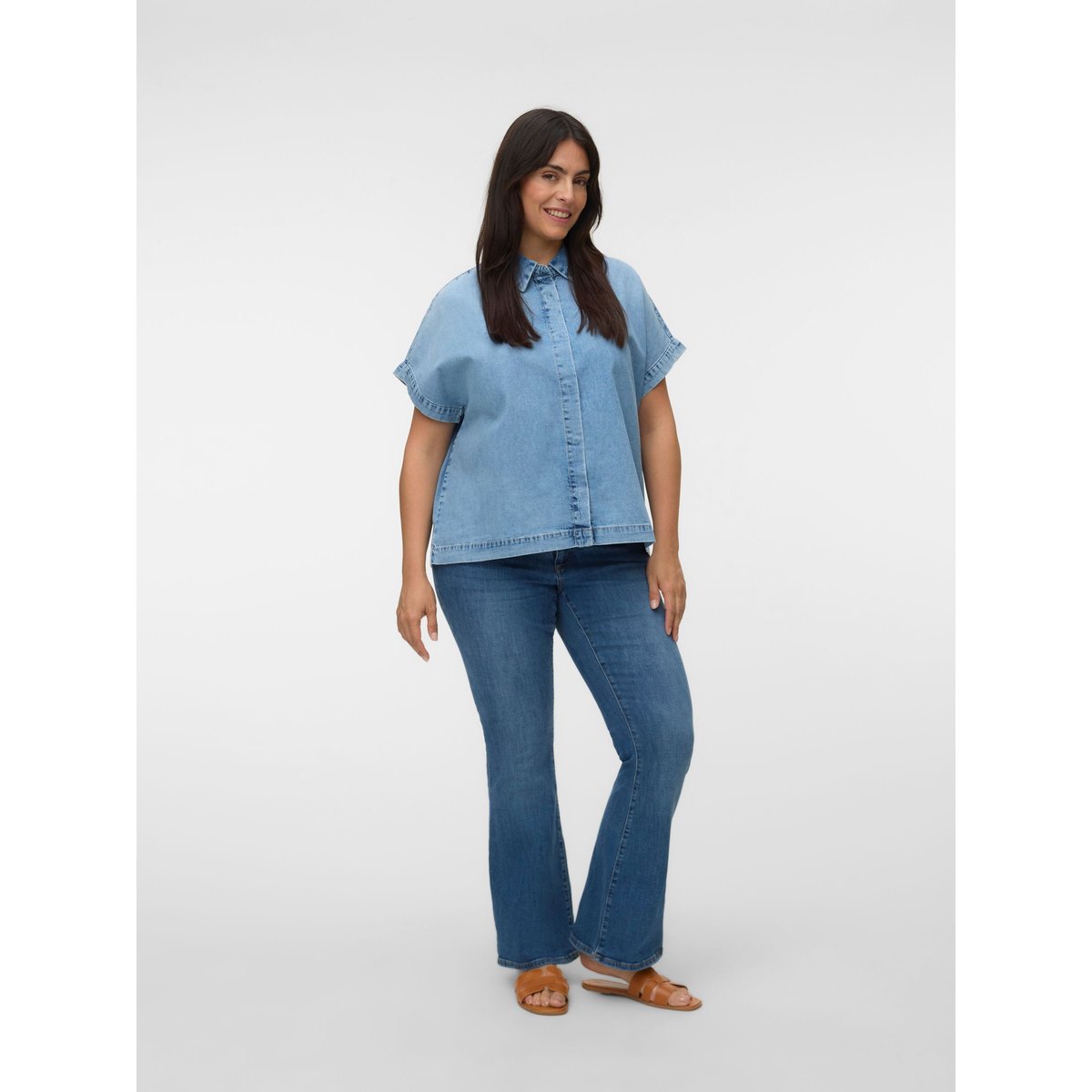 Chemise light blue denim, VERO MODA