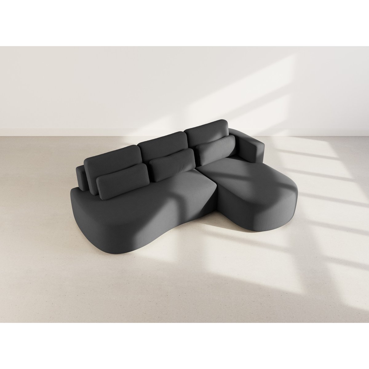 Canapé d'Angle Convertible 4 places - MAHINA noir, BEST MOBILIER