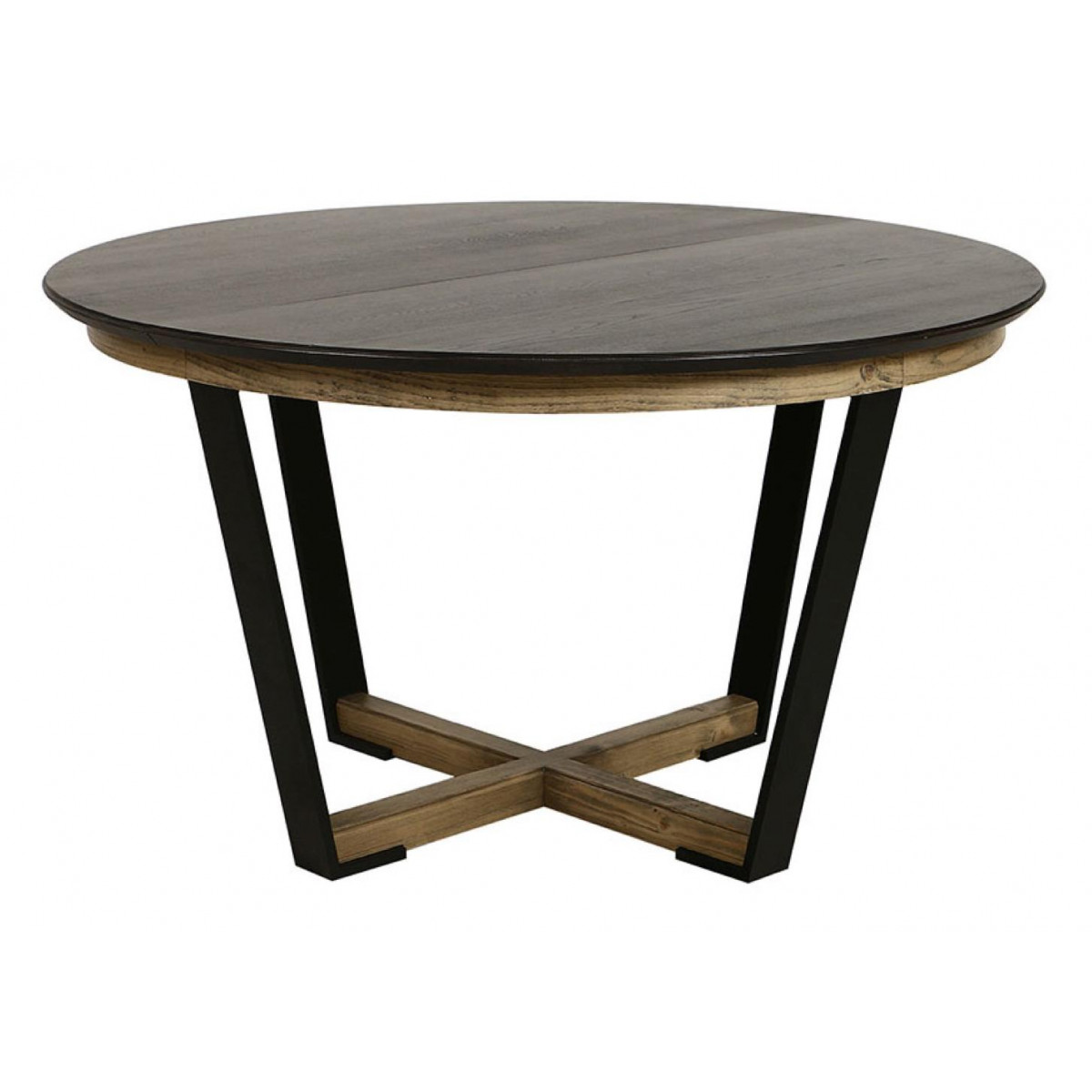 Table ronde 2 allonges - LAZARE noir, INTERIOR'S