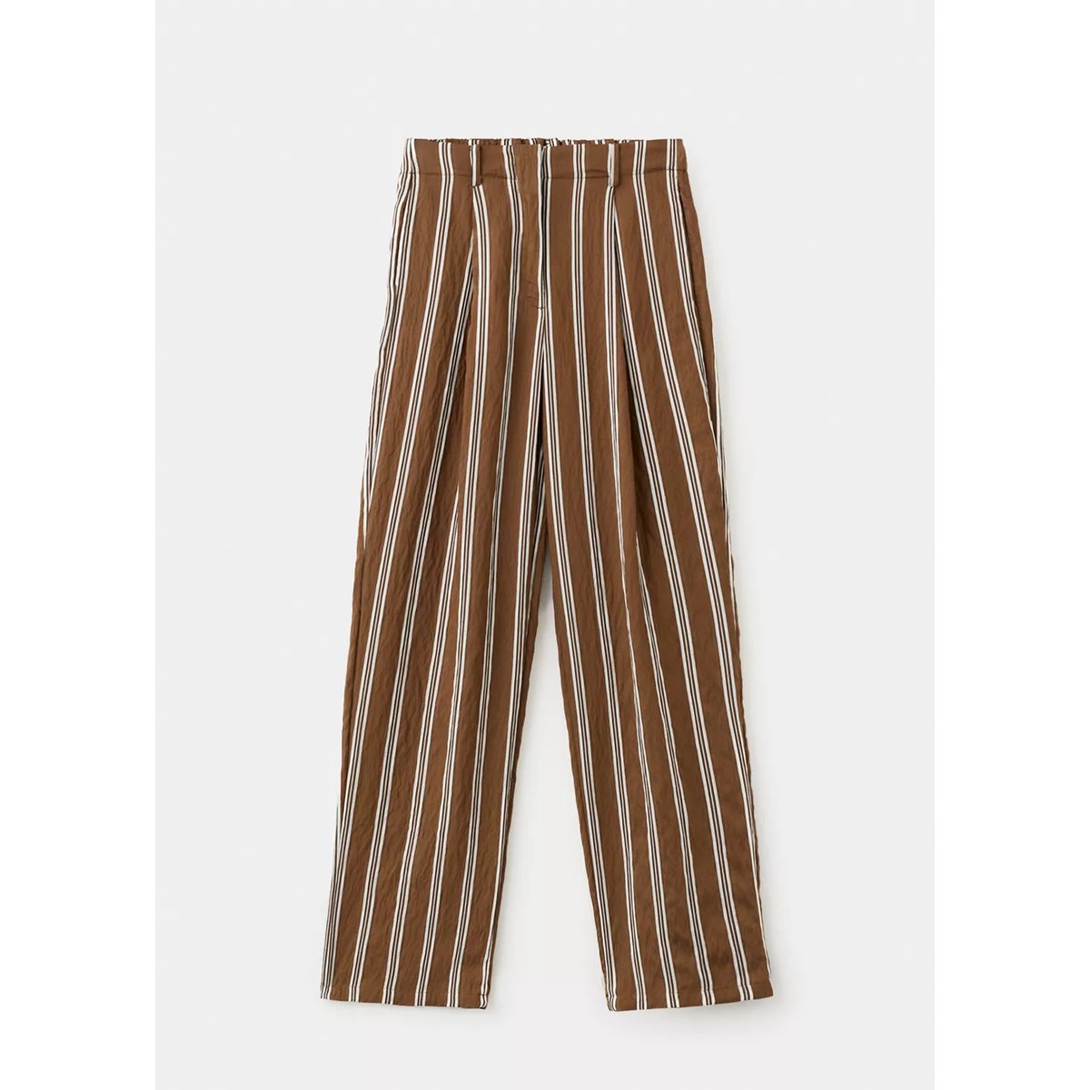 Pantalon rayures pinces marron, MANGO