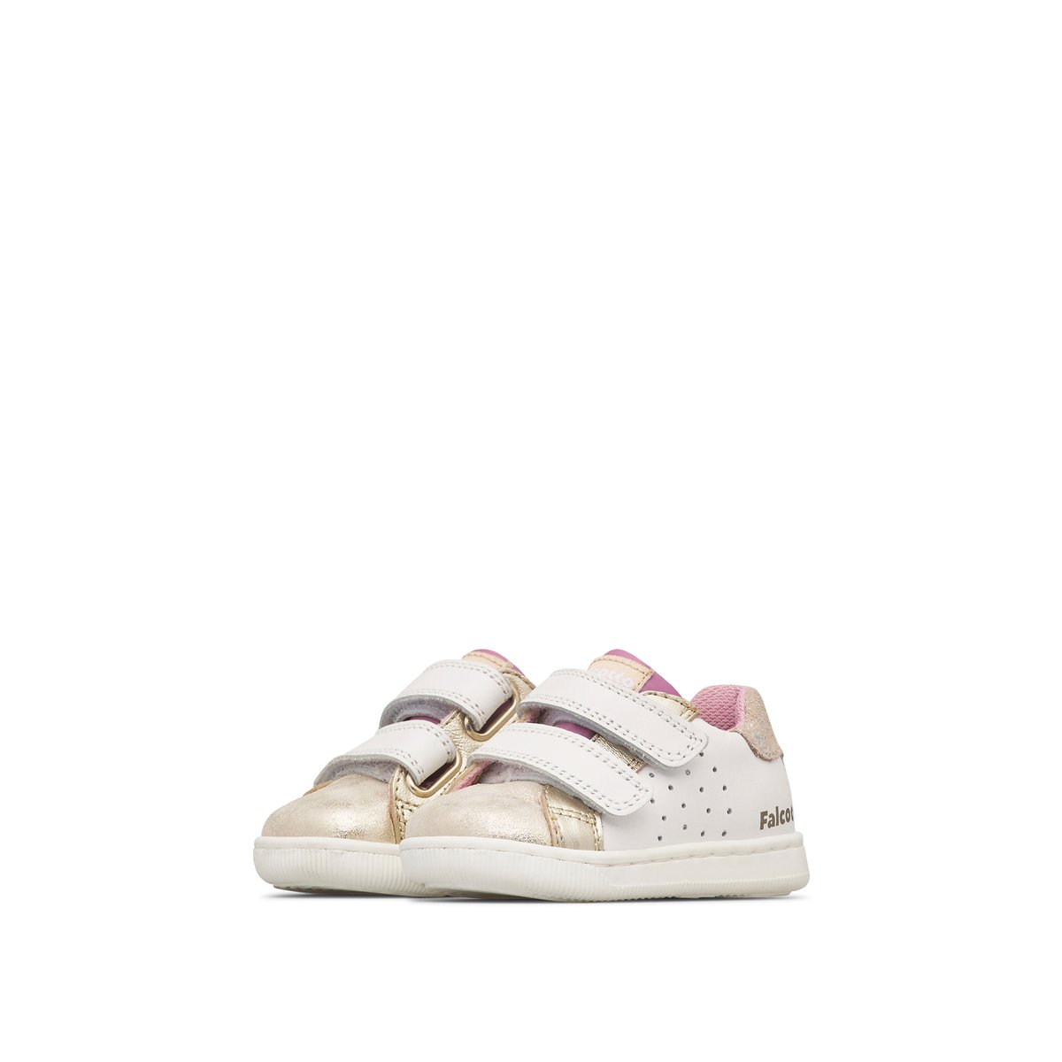 Baskets en cuir et en daim KINER LOW VL blanc-platine-, FALCOTTO