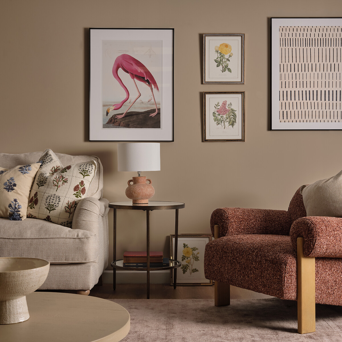 60x90cm Wading Flamingo Framed Art pink, ÉDITÉ