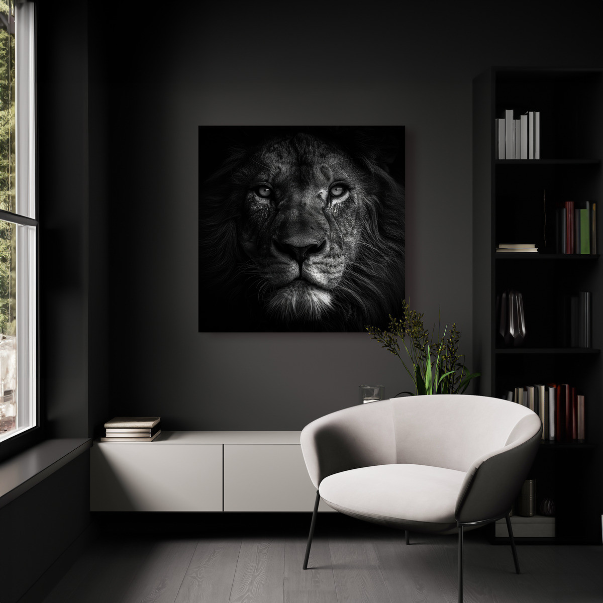 Tableau Sur Toile Visage Du Lion ANIMAUX tableaux sur toile-noir & blanc, CEANOTHE