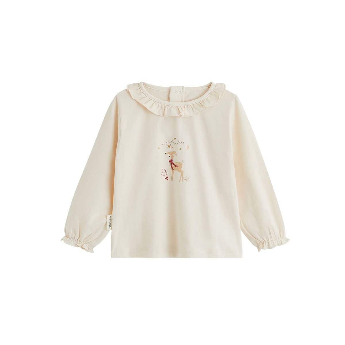 T-shirt bébé manches longues Grace ecru, PETIT BEGUIN
