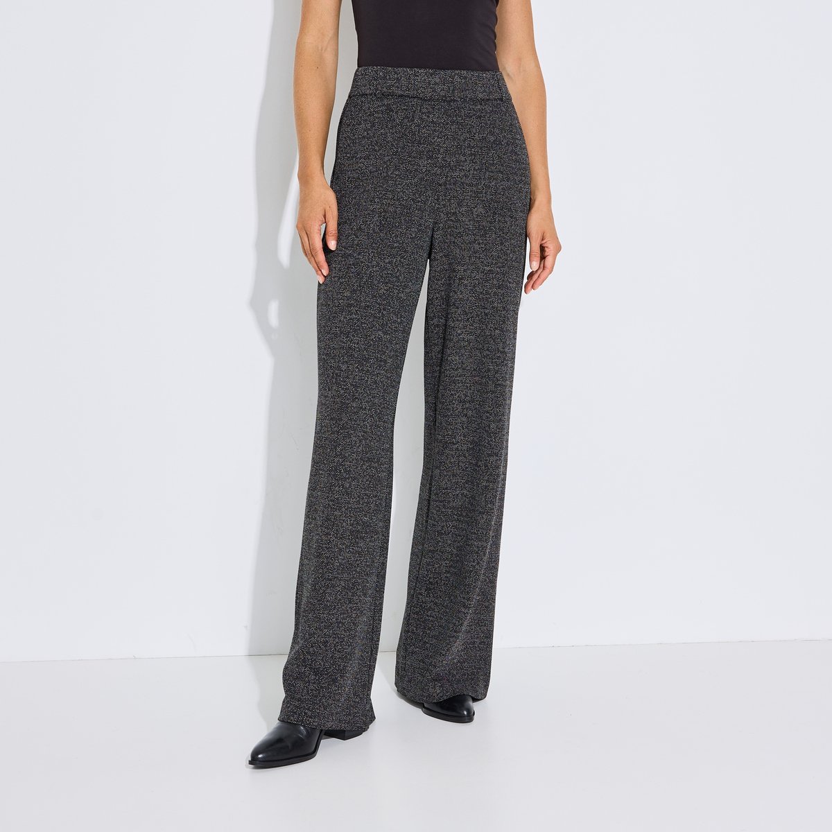 Pantalon large en maille noir, GRAIN DE MALICE