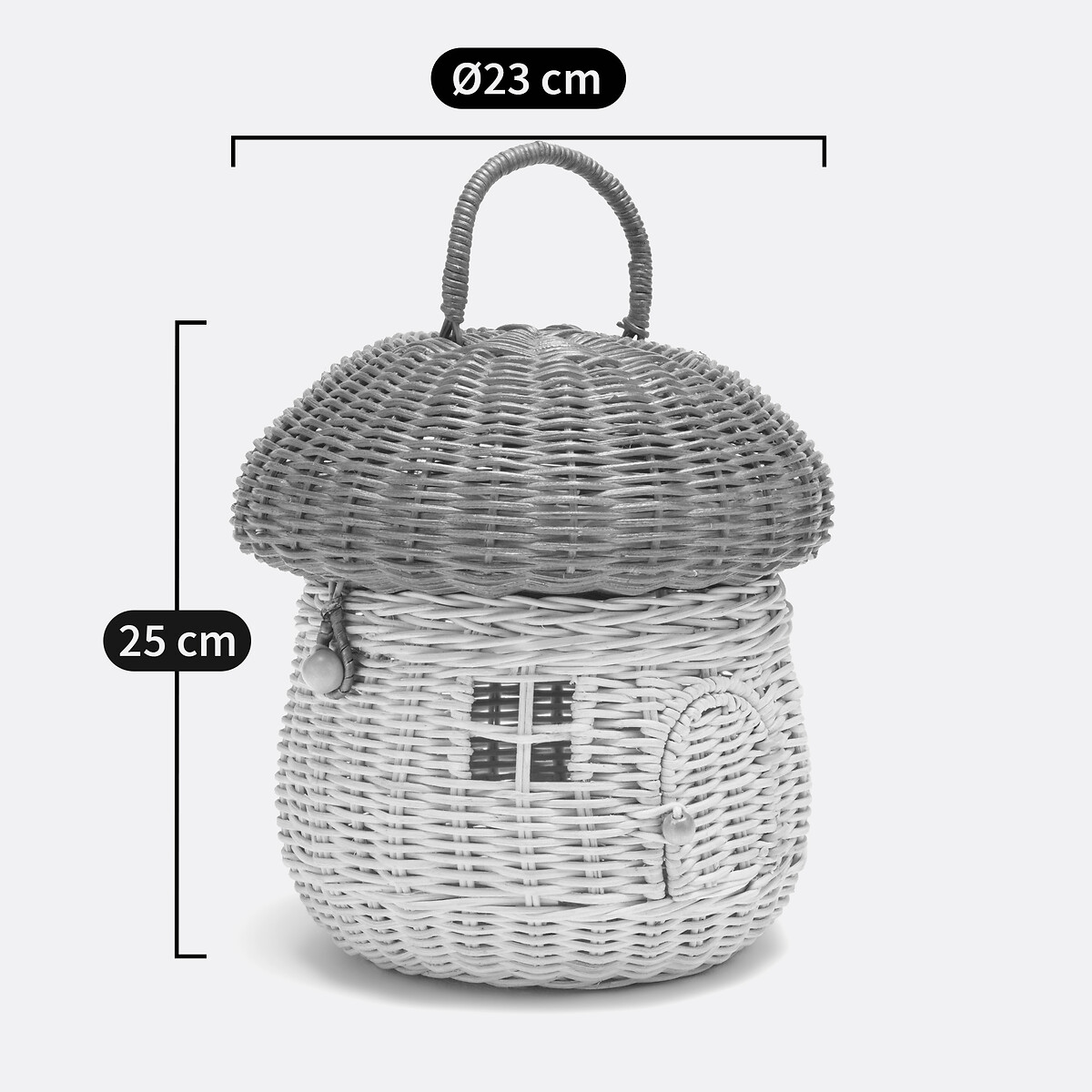 Panier forme champignon en rotin, Champino naturel, LA REDOUTE INTERIEURS