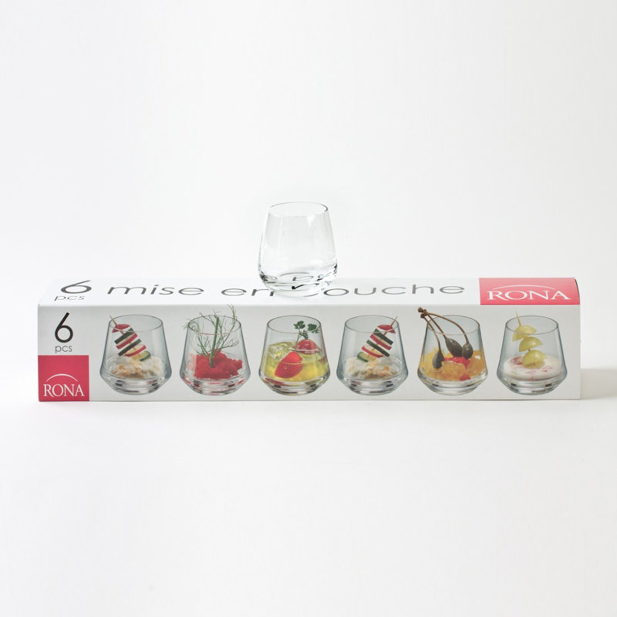 Boîte de 6 mises en bouche Concept transparent / cristal, RONA