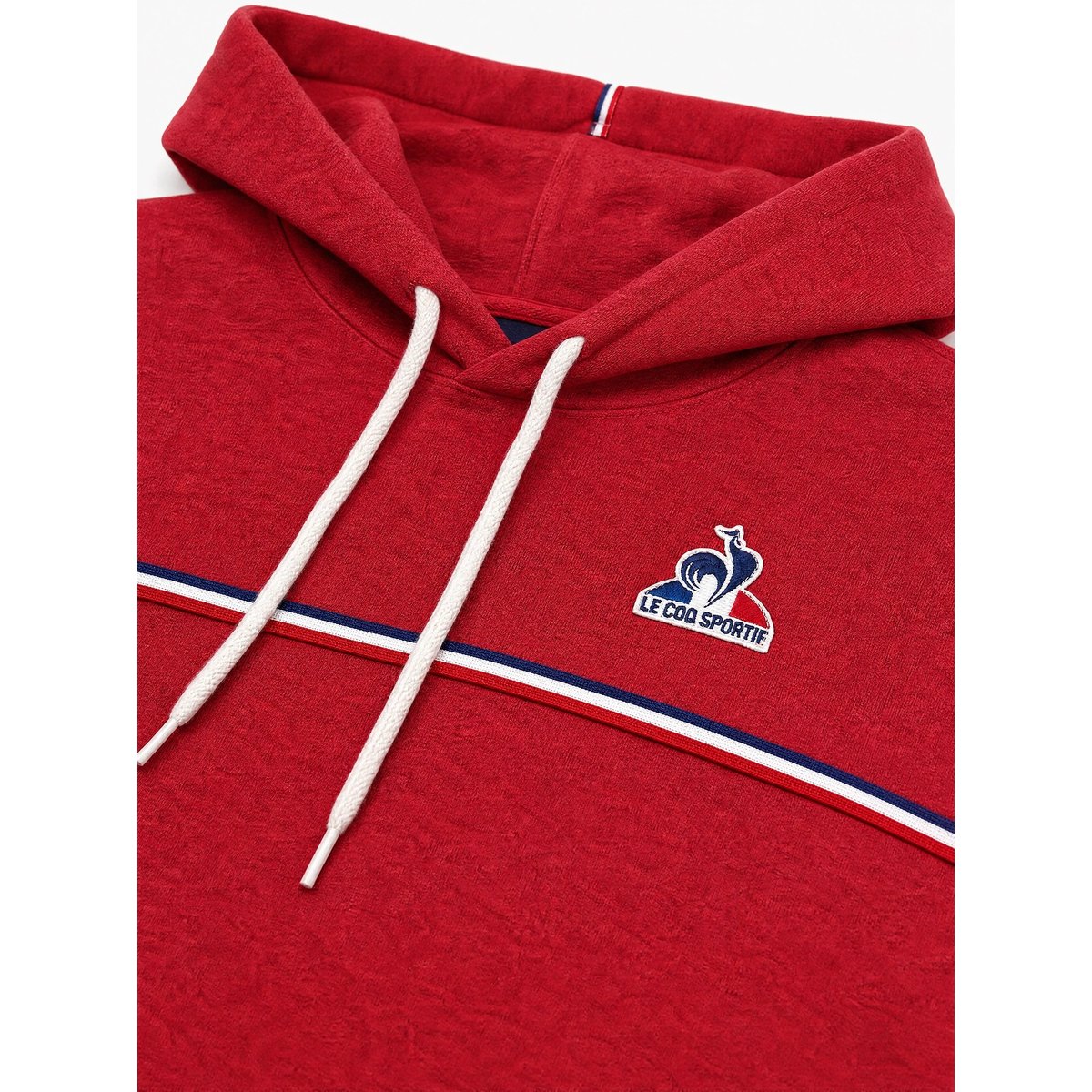 Sweat à capuche en double face avec détail tricolore Tricolores white, LE COQ SPORTIF