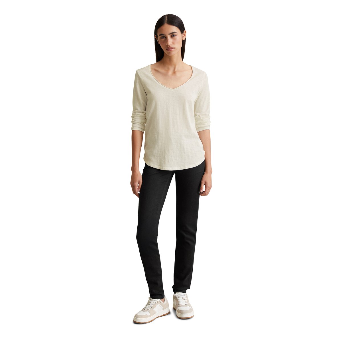 T-shirt long régulier En coton biologique premium blanc, MARC O’POLO DENIM